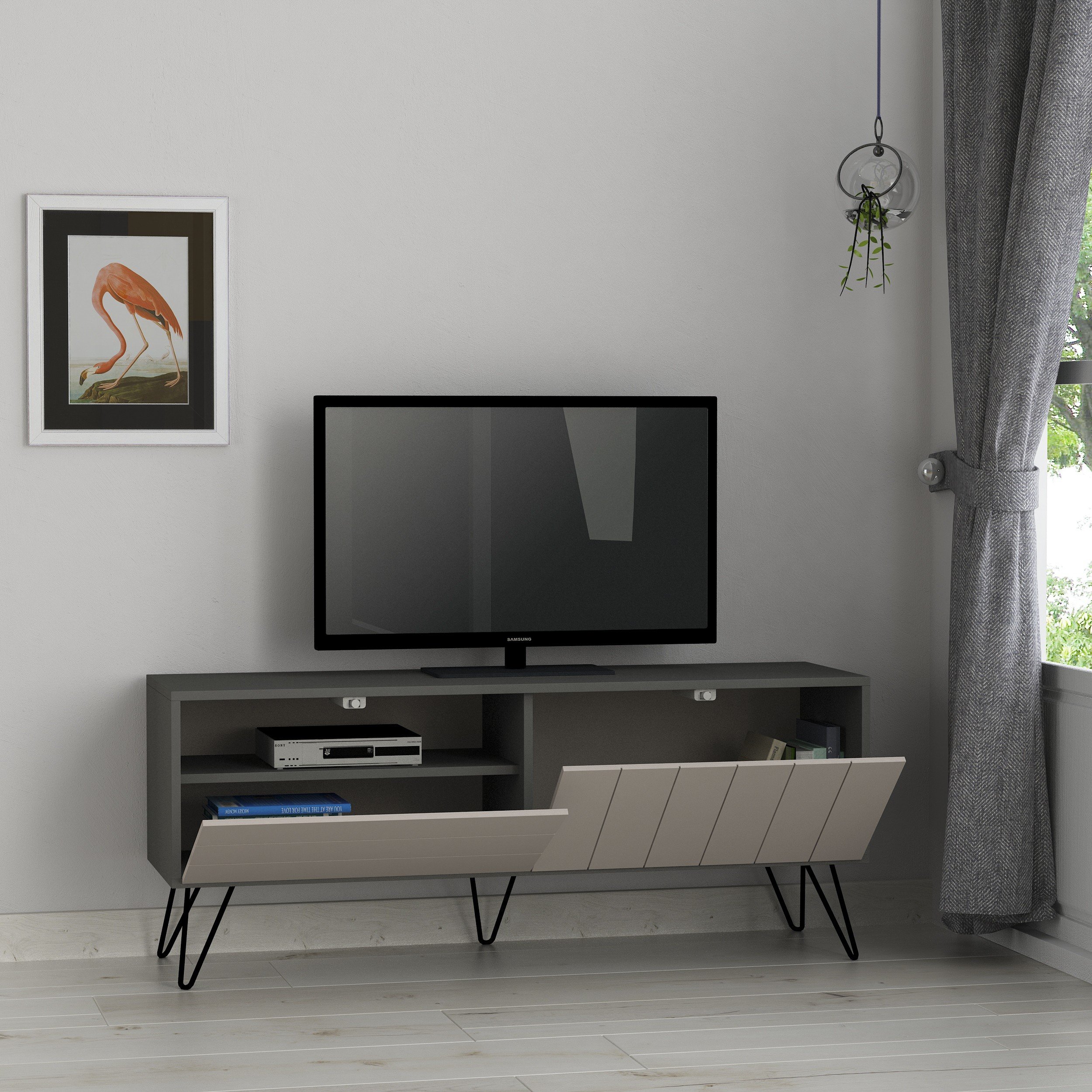 PICADILLY TV STAND - ANTHRACITE - LIGHT MOCHA - M.TV.18653.6