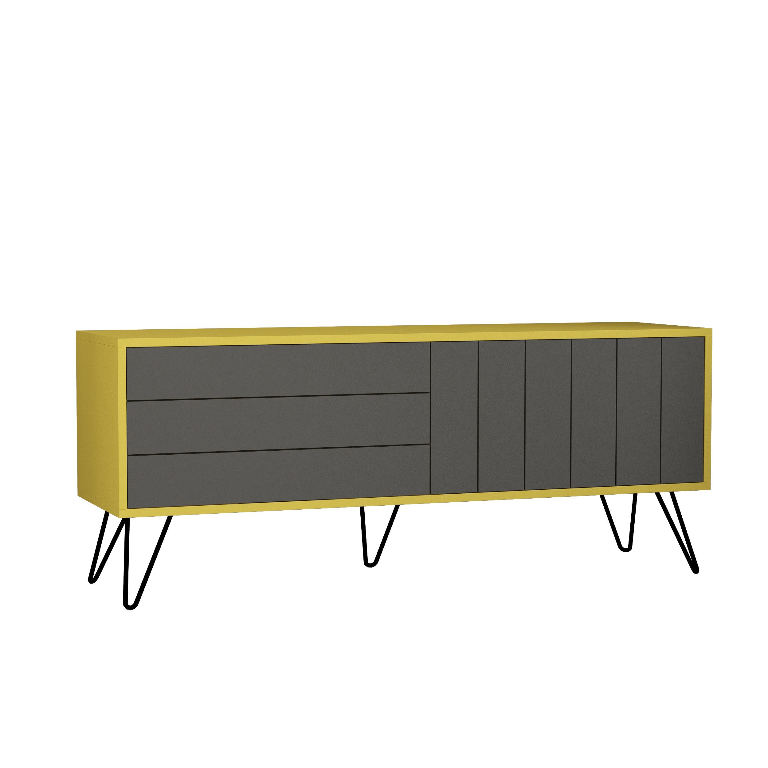 PICADILLY TV STAND - MUSTARD - ANTHRACITE - M.TV.18653.4
