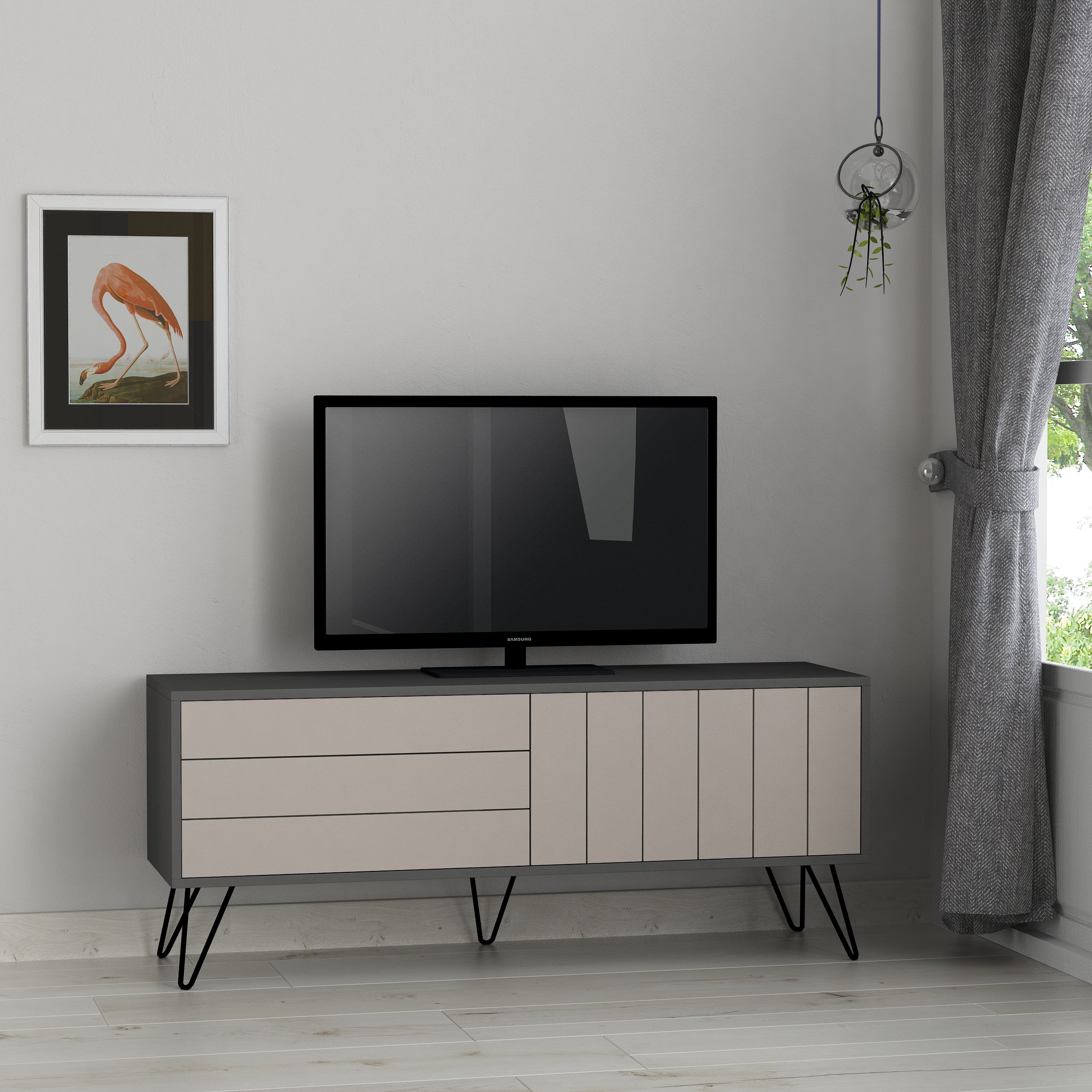 PICADILLY TV STAND - ANTHRACITE - LIGHT MOCHA - M.TV.18653.6