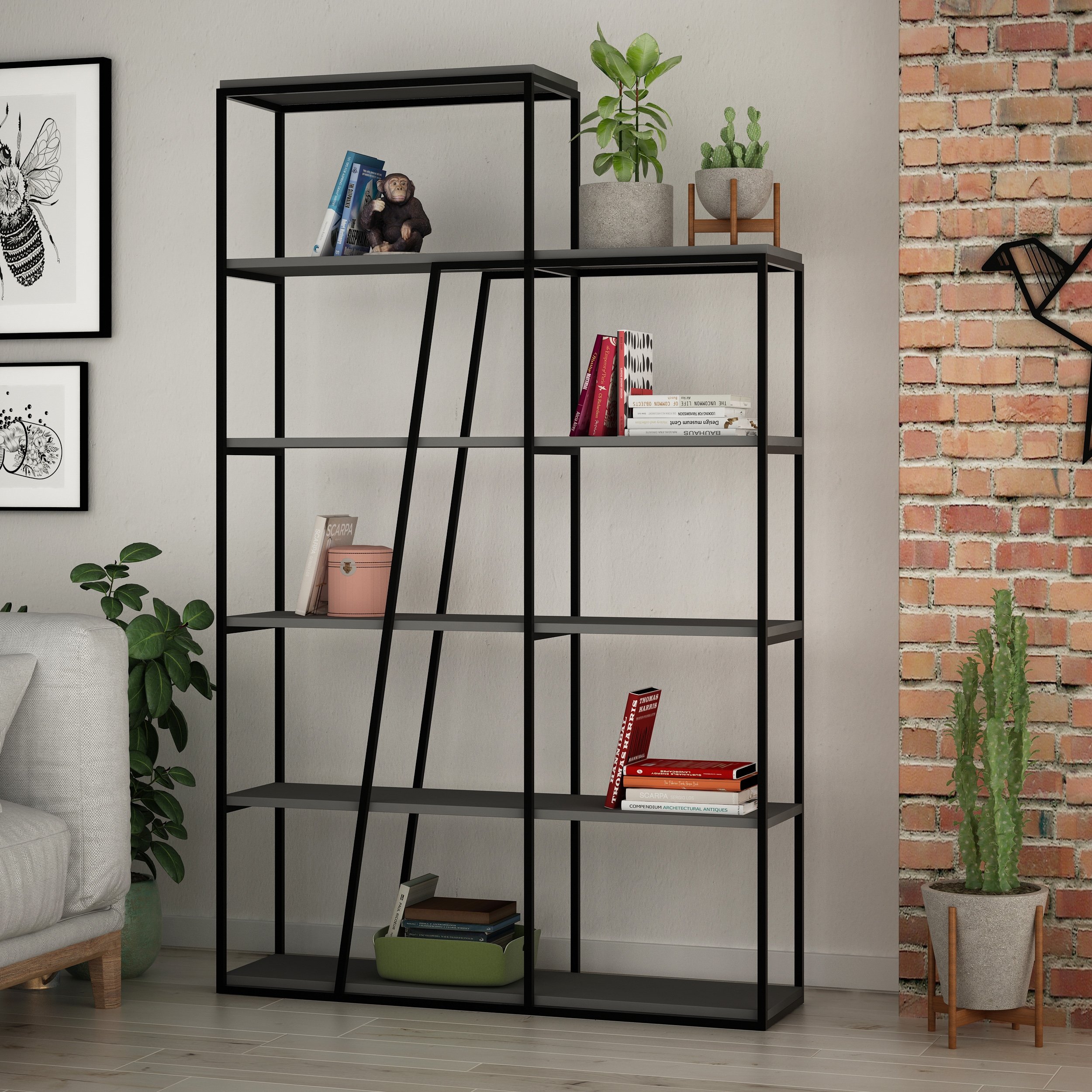 PAL BOOKCASE - ANTHRACITE - M.KT.02.16579.3