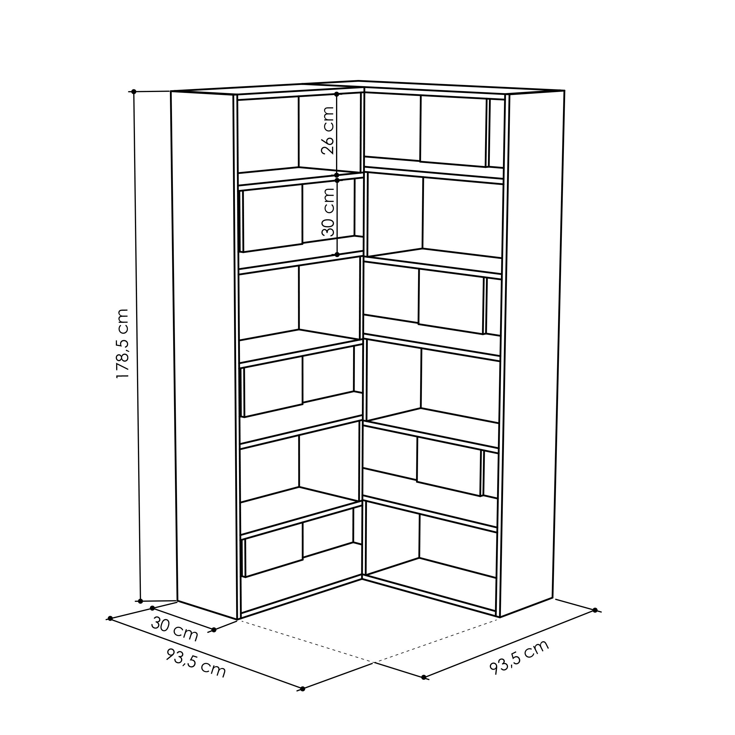 MOLLY BOOKCASE NO.4 - ANTHRACITE - ANTHRACITE - M.KT.02.12716.6