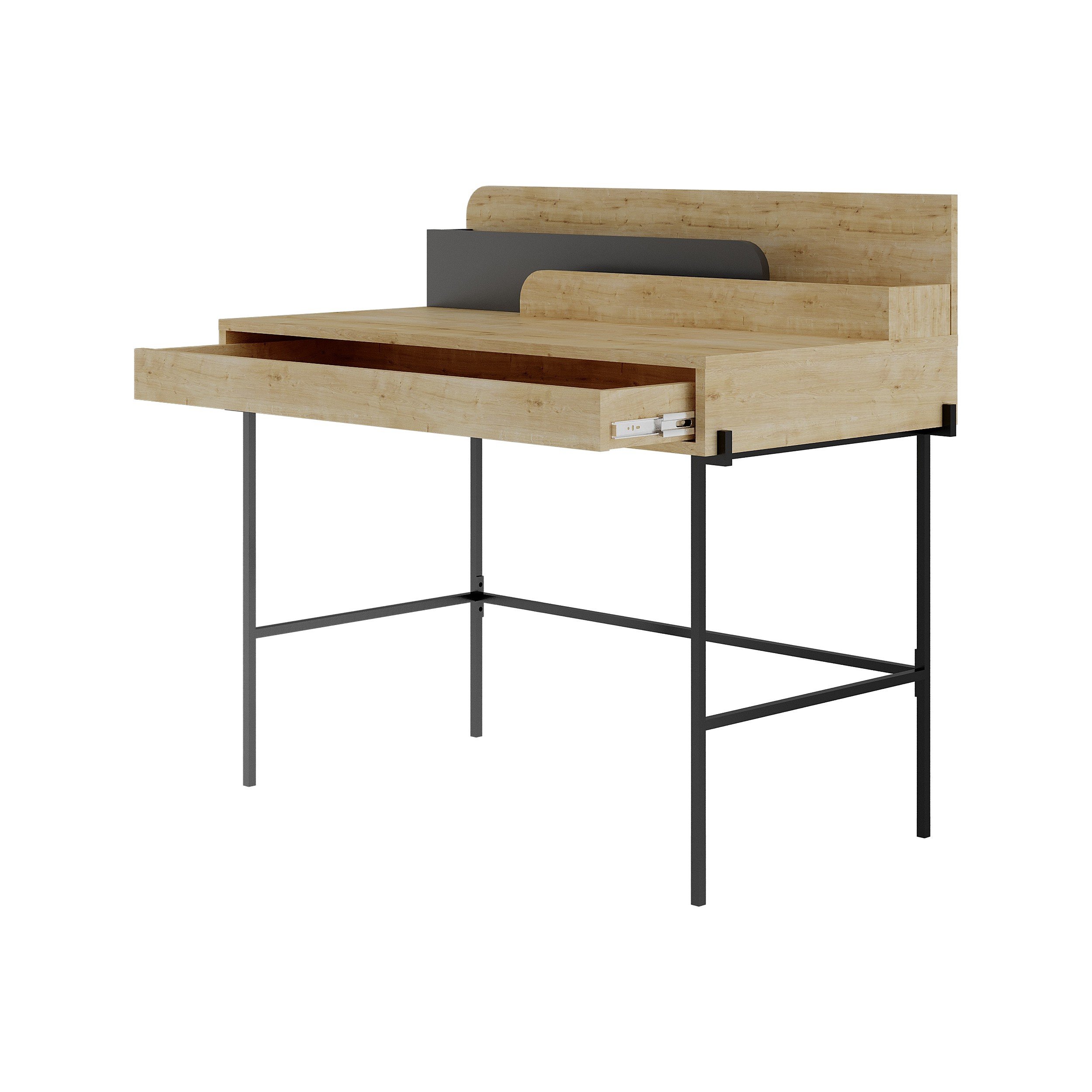 LEILA WORKING TABLE - OAK - ANTHRACITE M.MS.23313.6