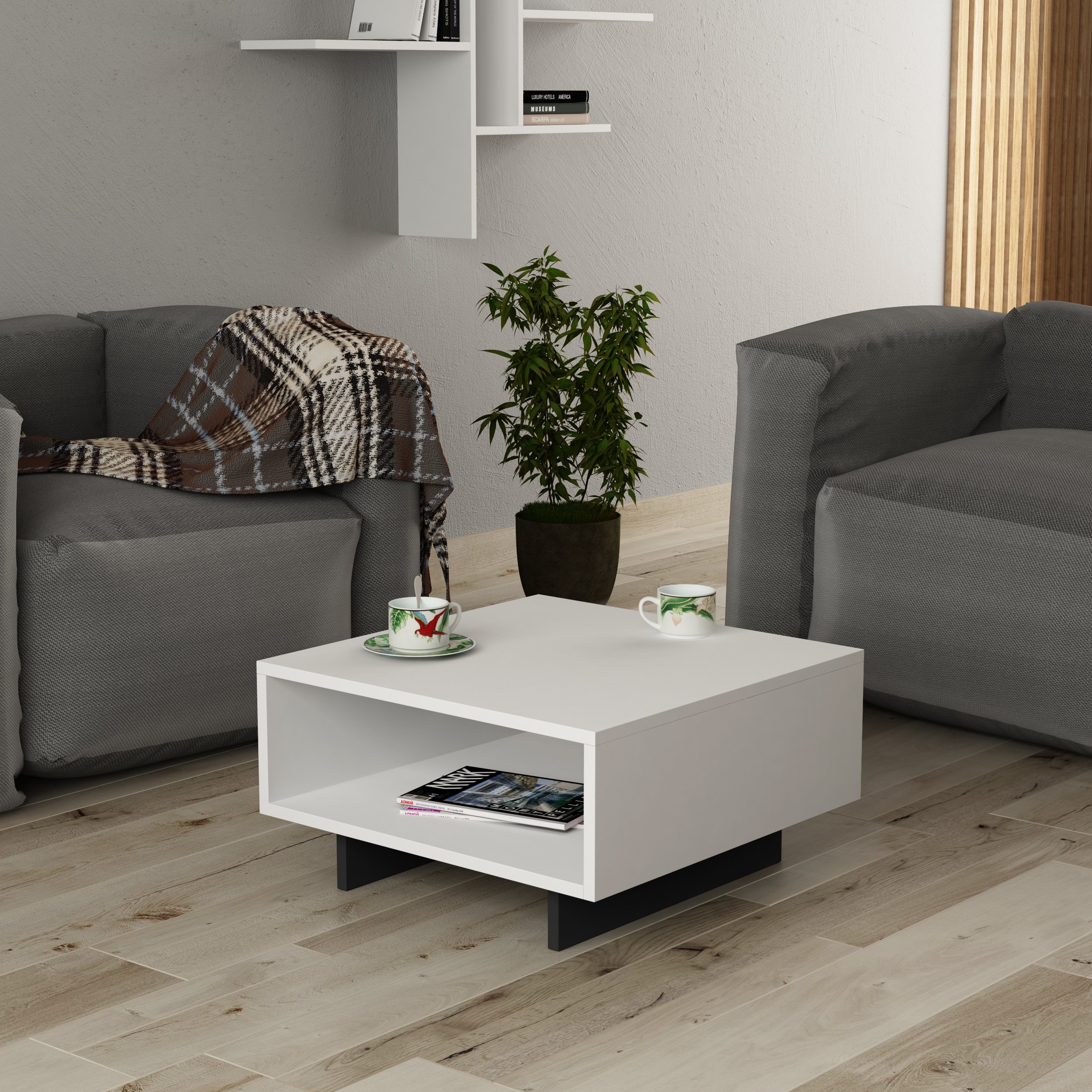 HOLA COFFEE TABLE - WHITE - ANTHRACITE - M.SH.11040.5