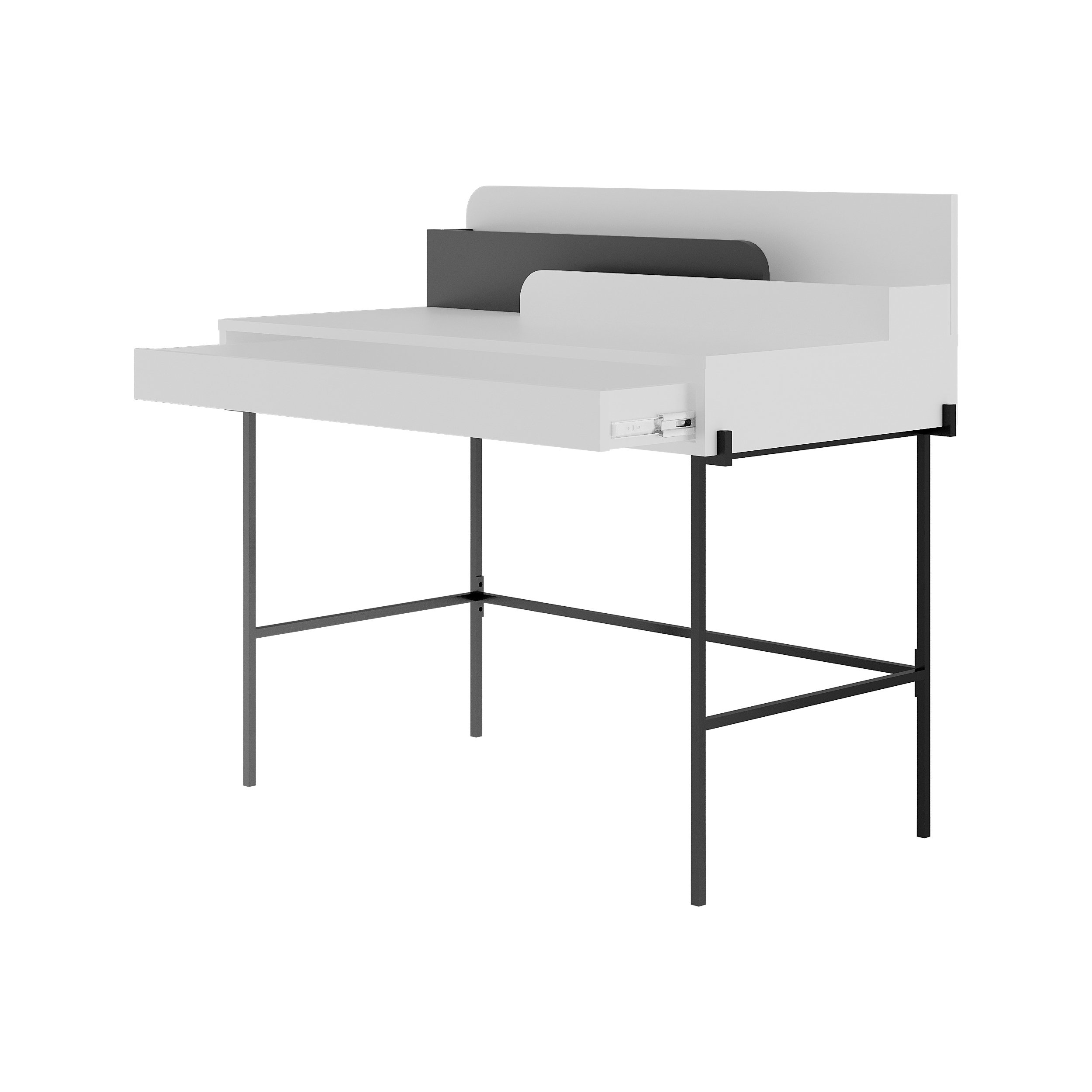 LEILA WORKING TABLE - WHITE - ANTHRACITE M.MS.23313.4