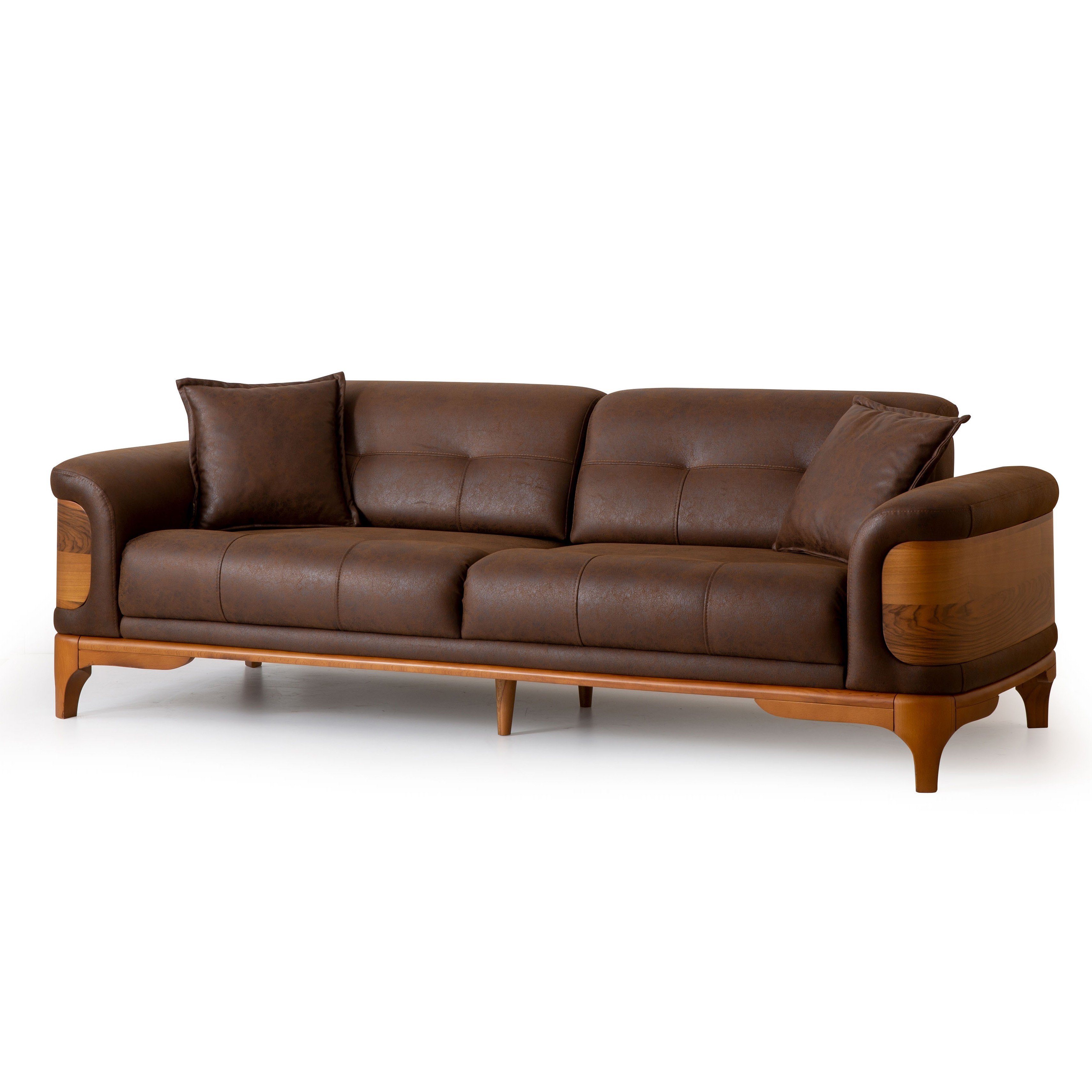 Wood 3 Seater Sofa Bed