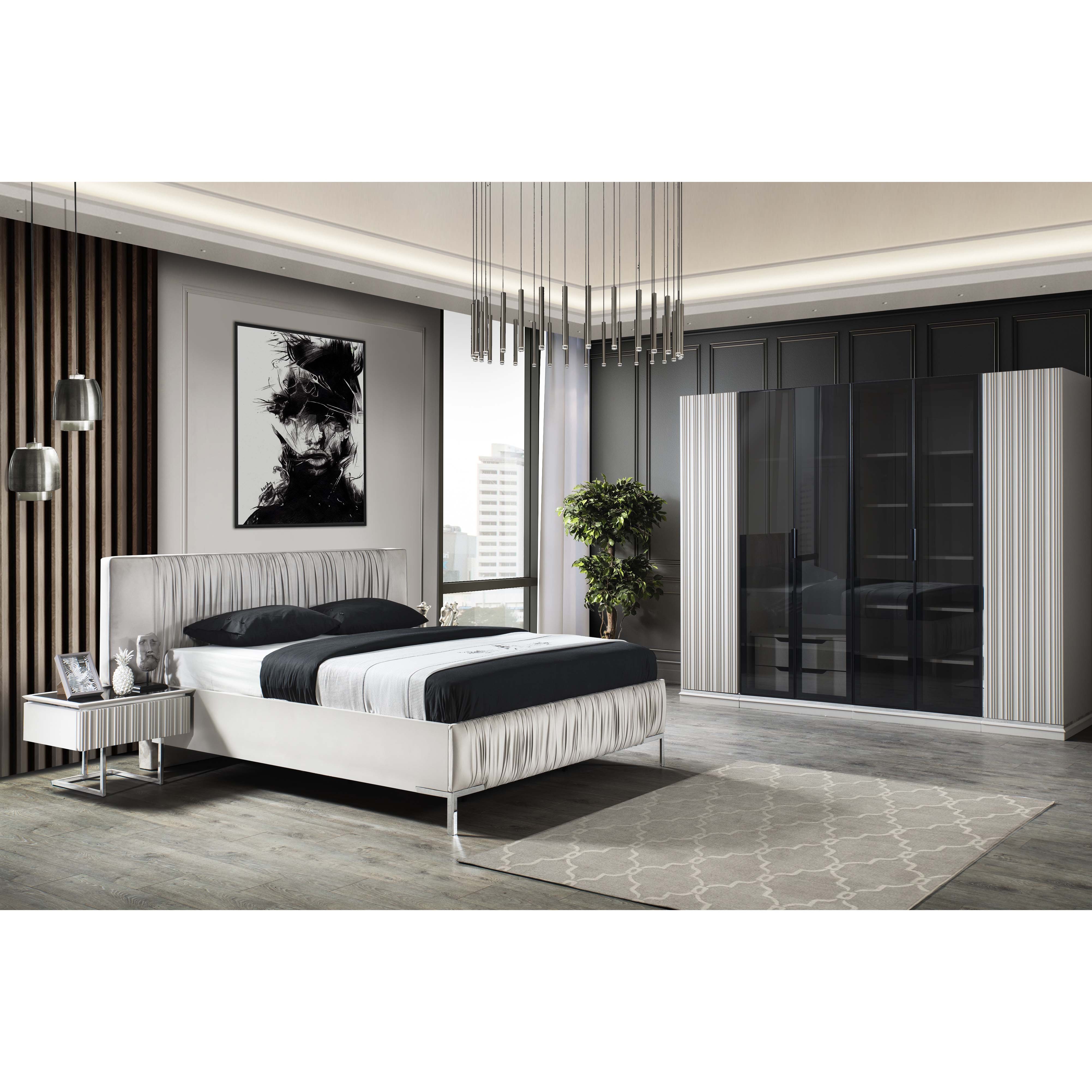 Silver Bedroom (Bed With Storage)