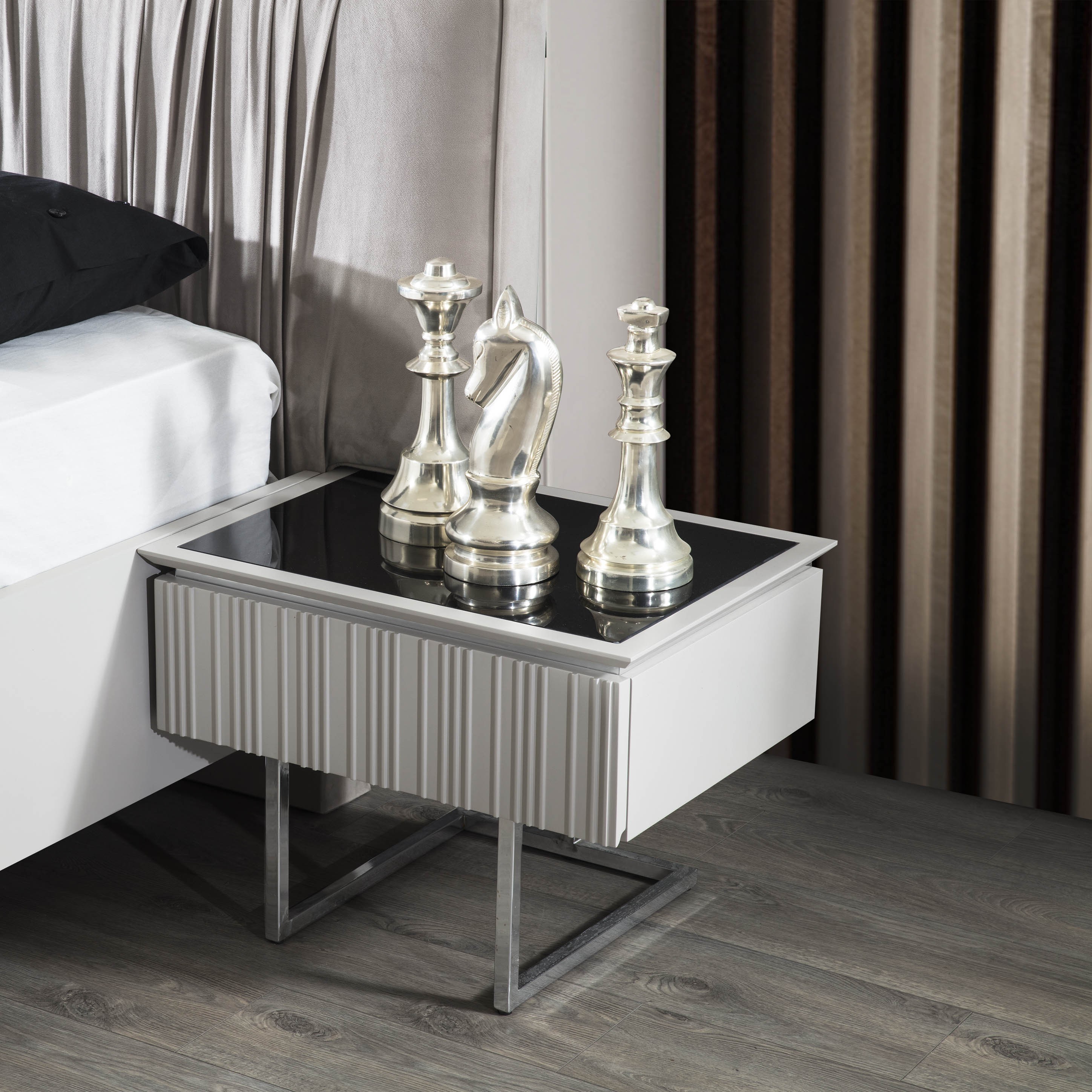 Silver Nightstand