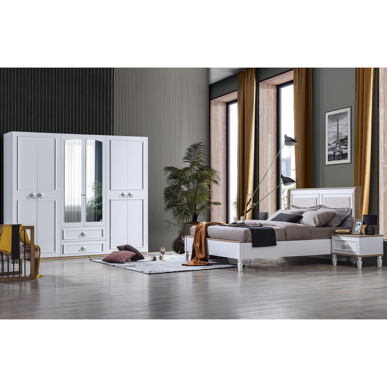 Mila Vol2 Bedroom (Bed Without Storage 160x200cm)