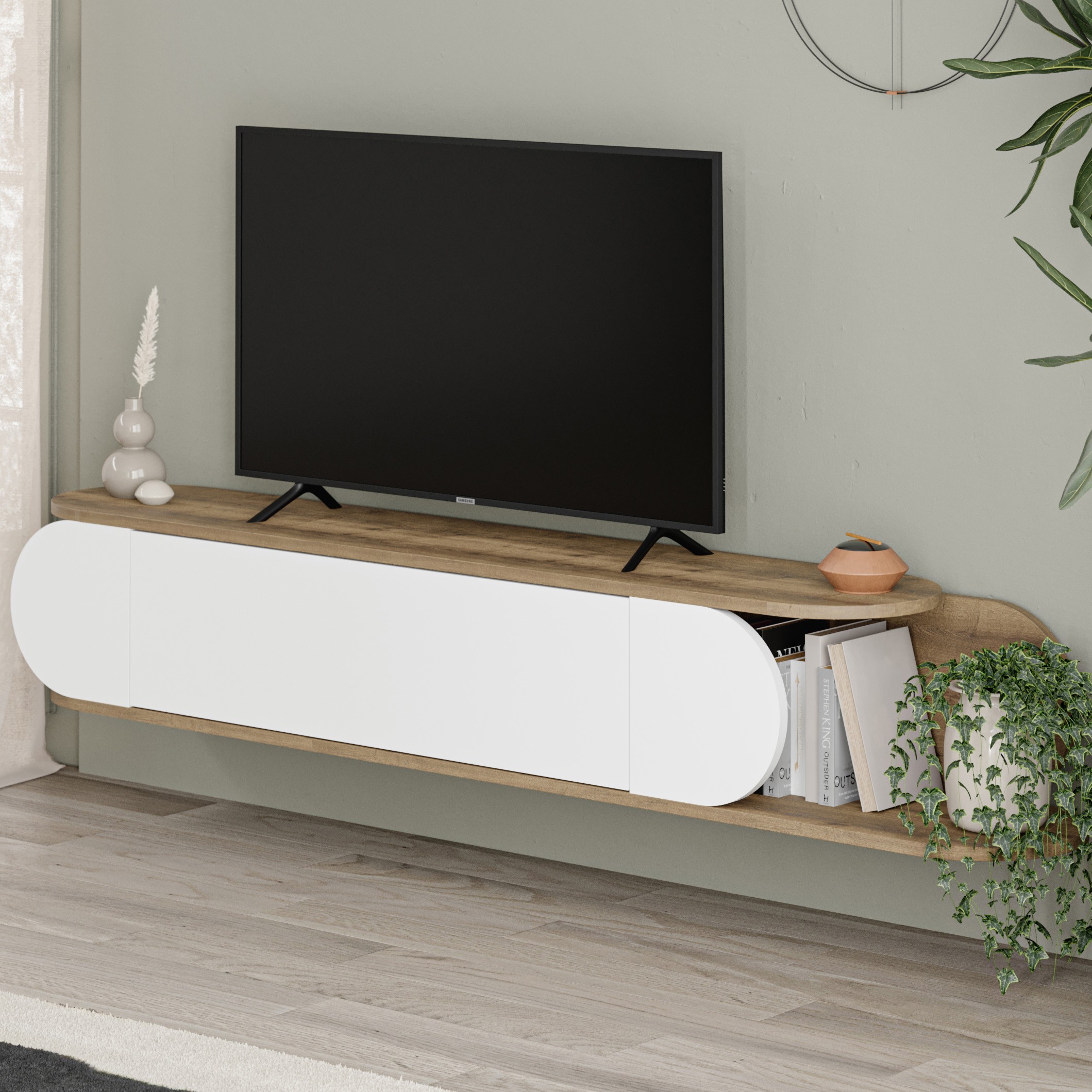 Samso TV Stand - Light Grey for TVs up to 85 - LOFT Design Company