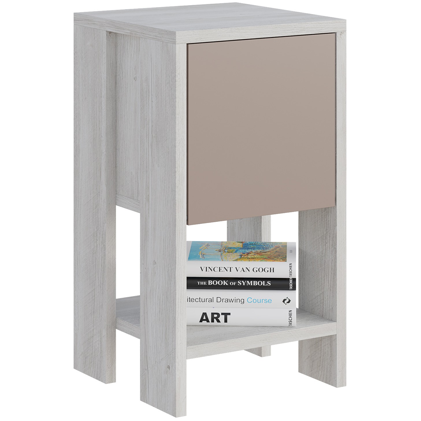 Ema Nightstand Ancient White - Light Mocha