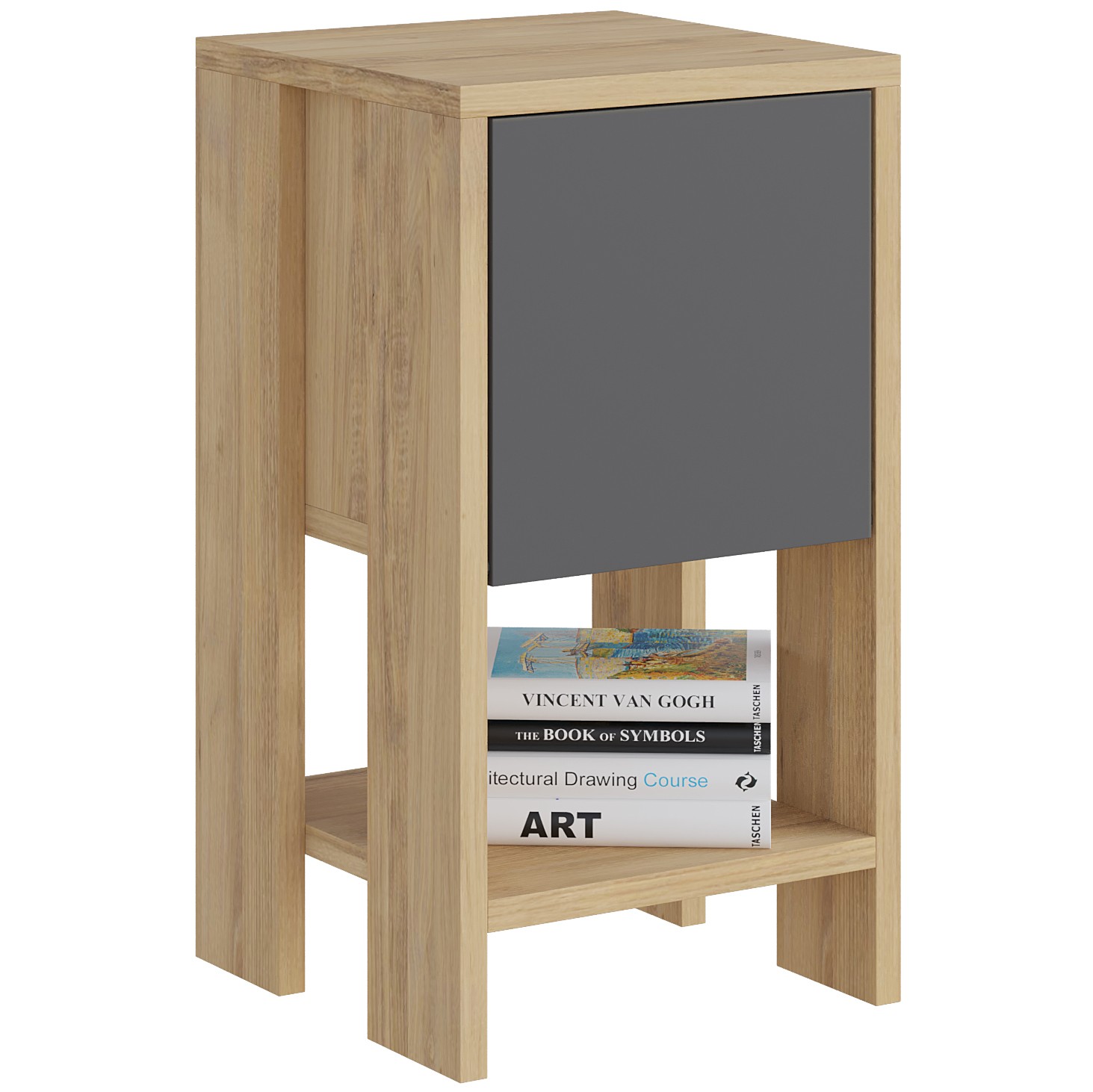 Ema Nightstand Oak - Anthracite