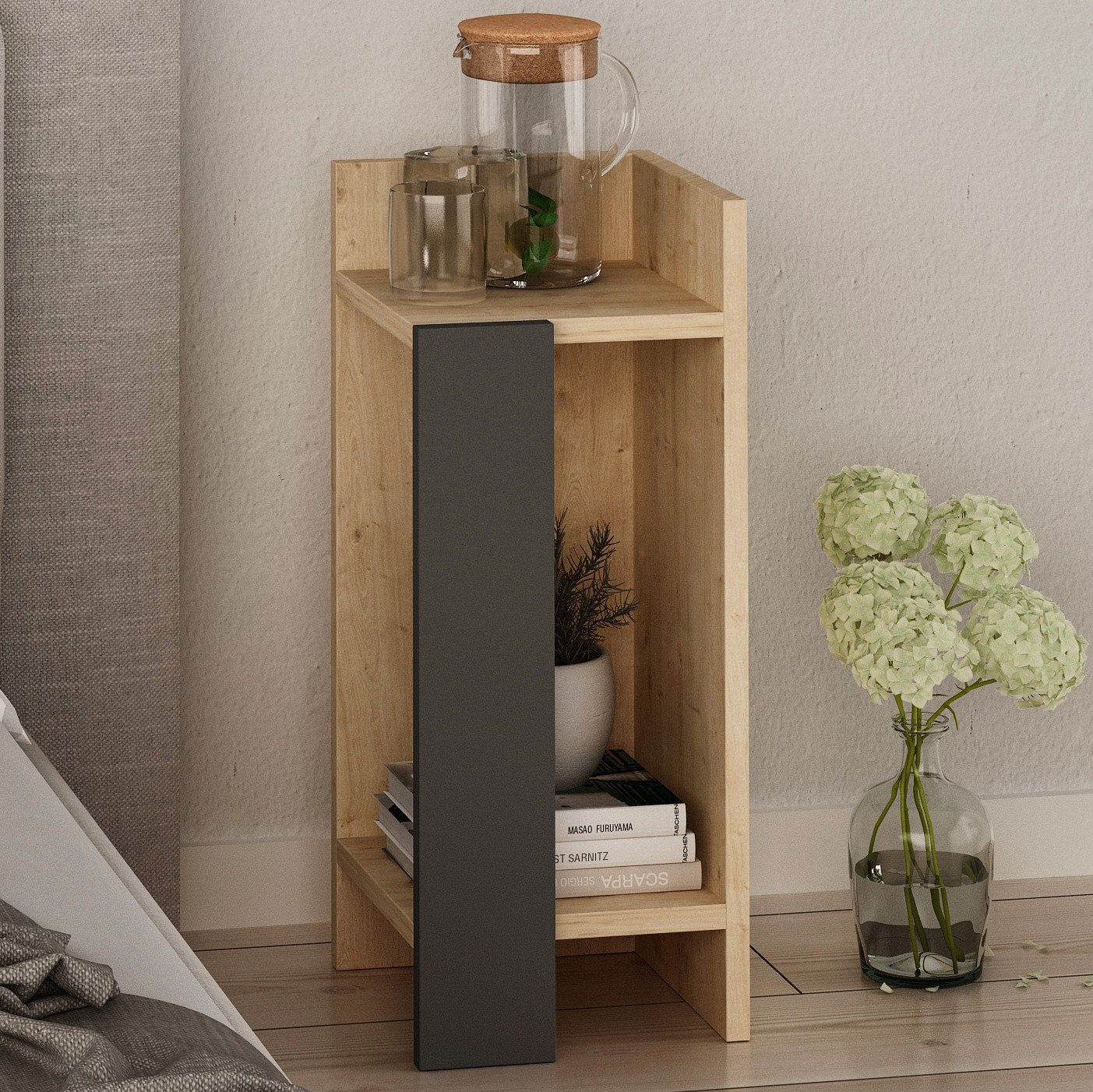 Elos Nightstand Right Module Oak - Anthracite