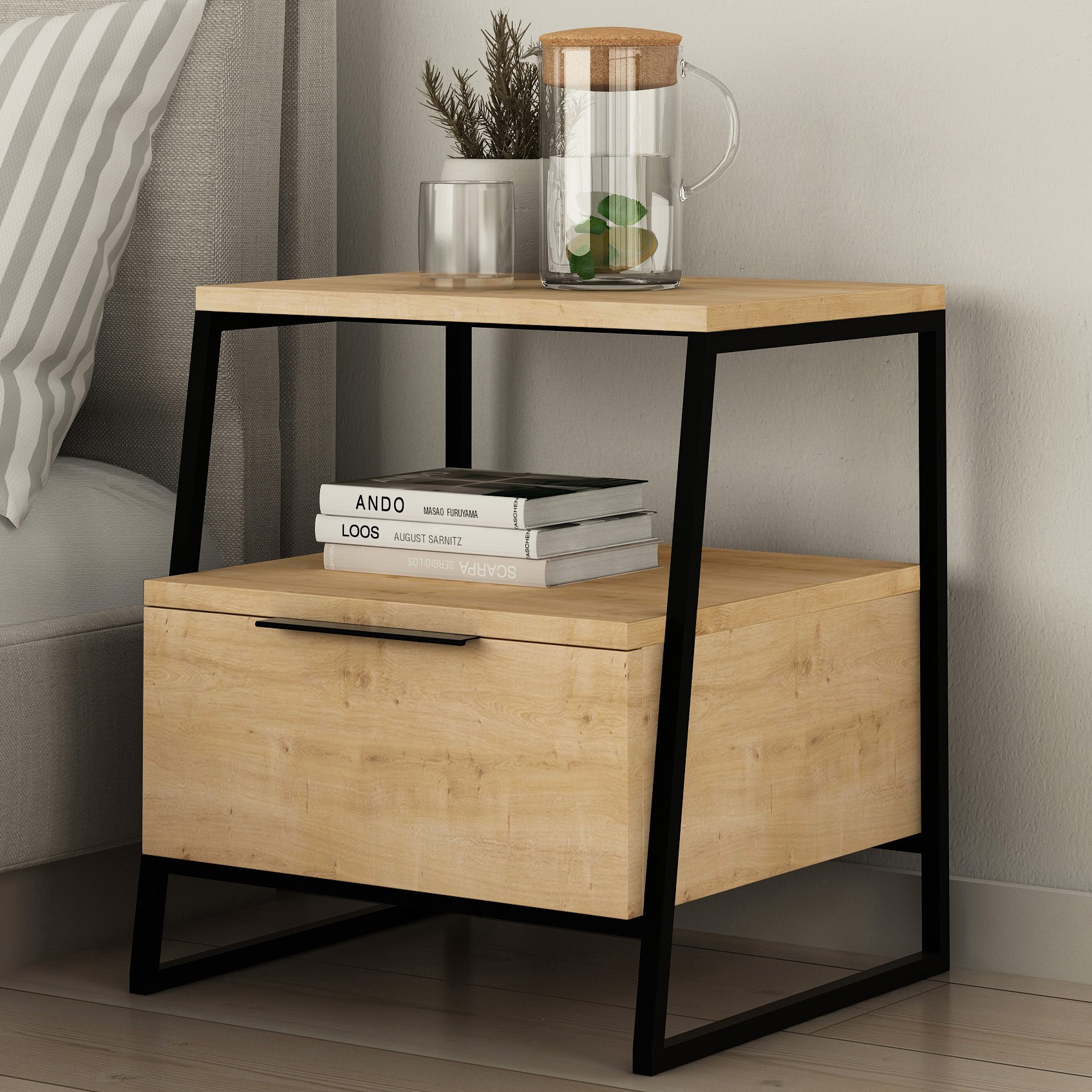 Pal Nightstand With Drawer Oak