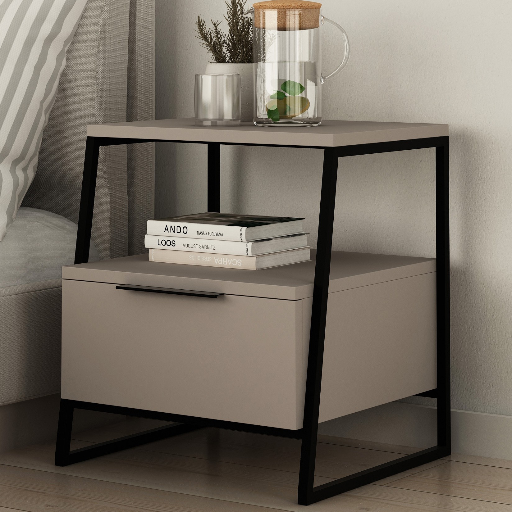 Pal Nightstand With Drawer Light Mocha