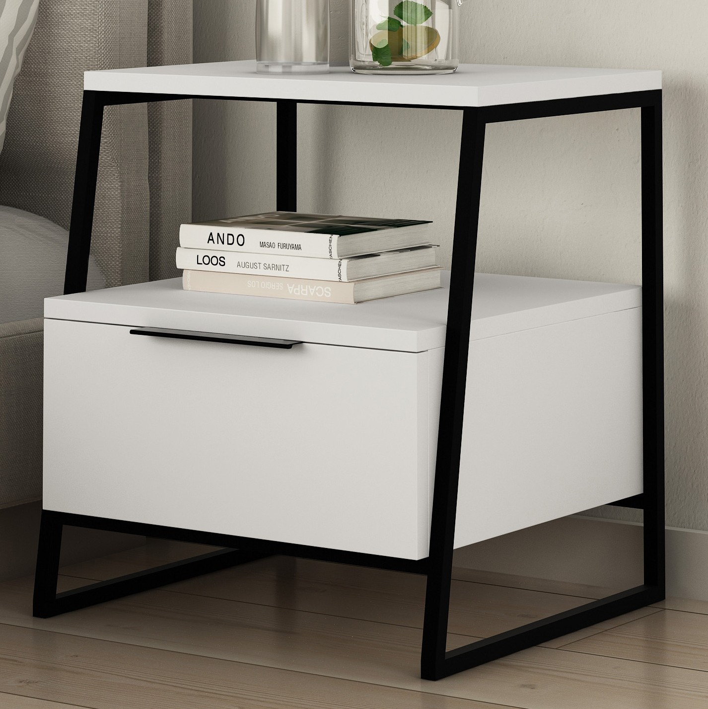 Pal Nightstand With Drawer White