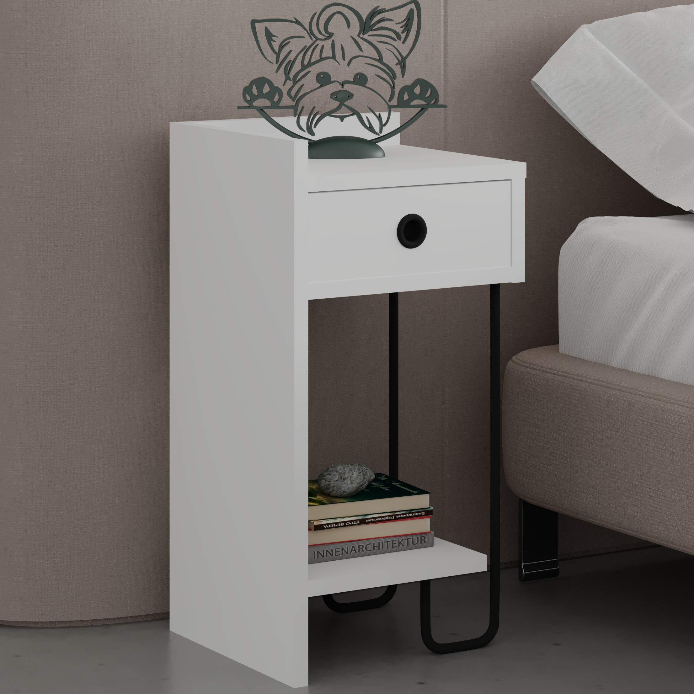 Sirius Nightstand Left Module White