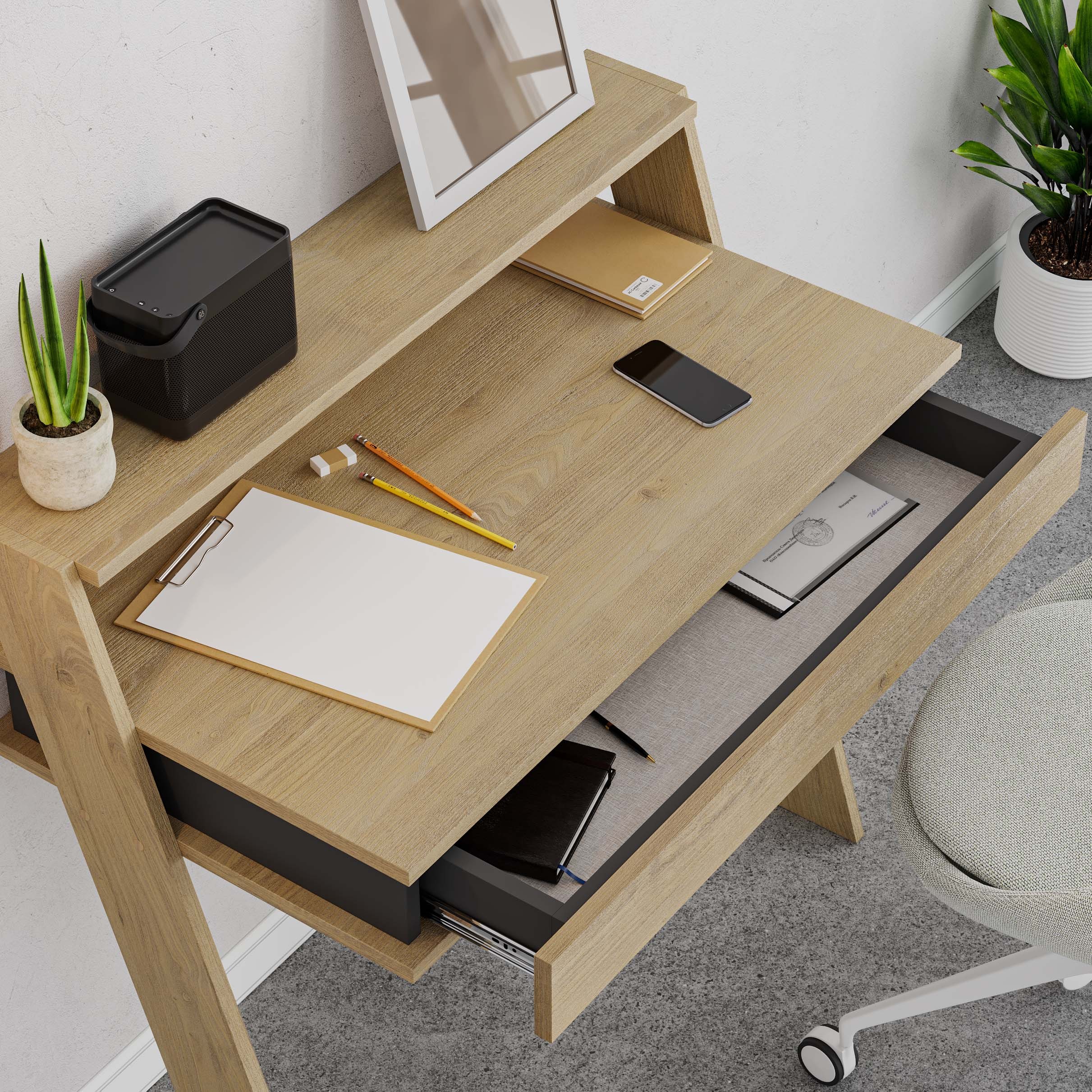 Cowork Working Table  Oak - Anthracite