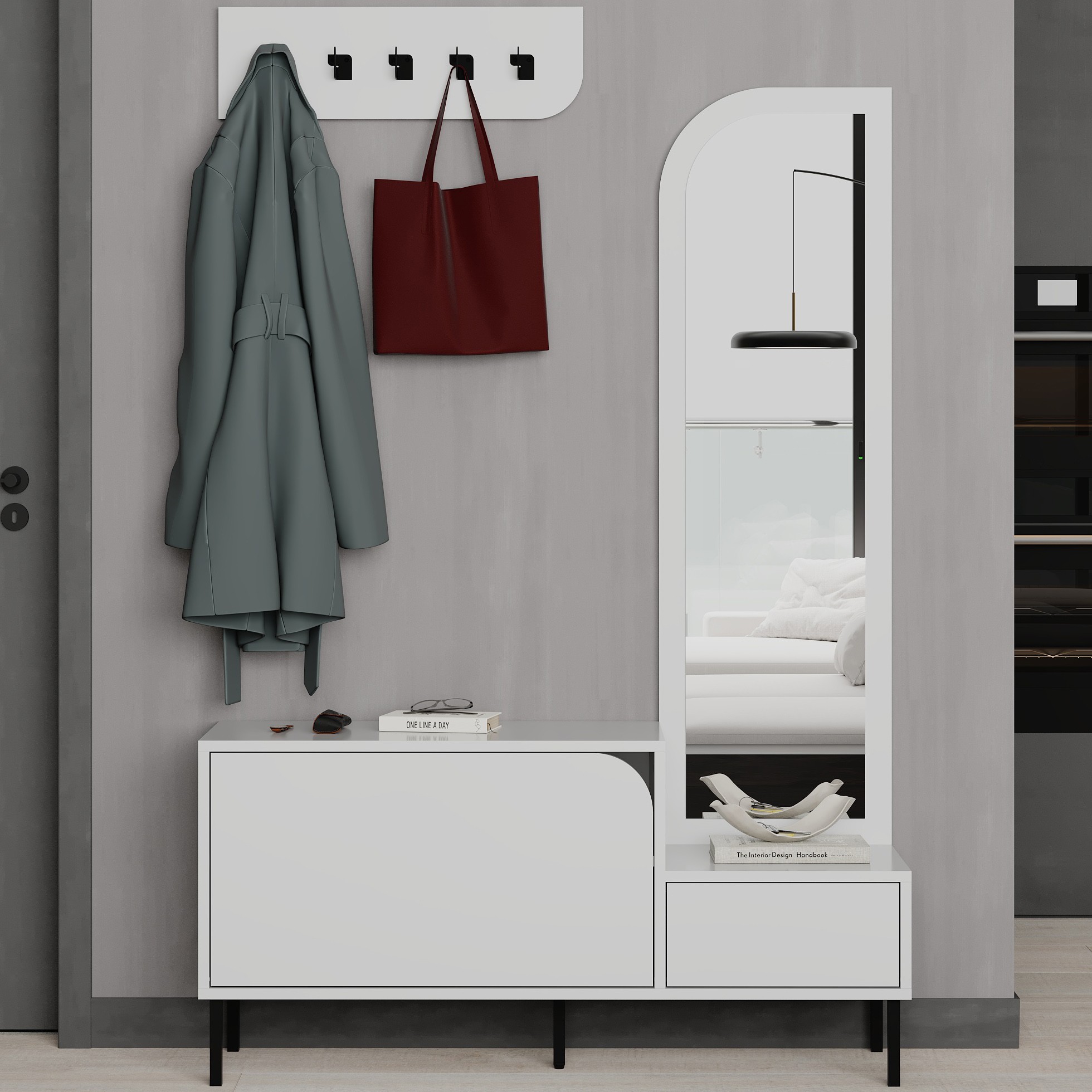 Mila Shoe Cabinet - Hanger White