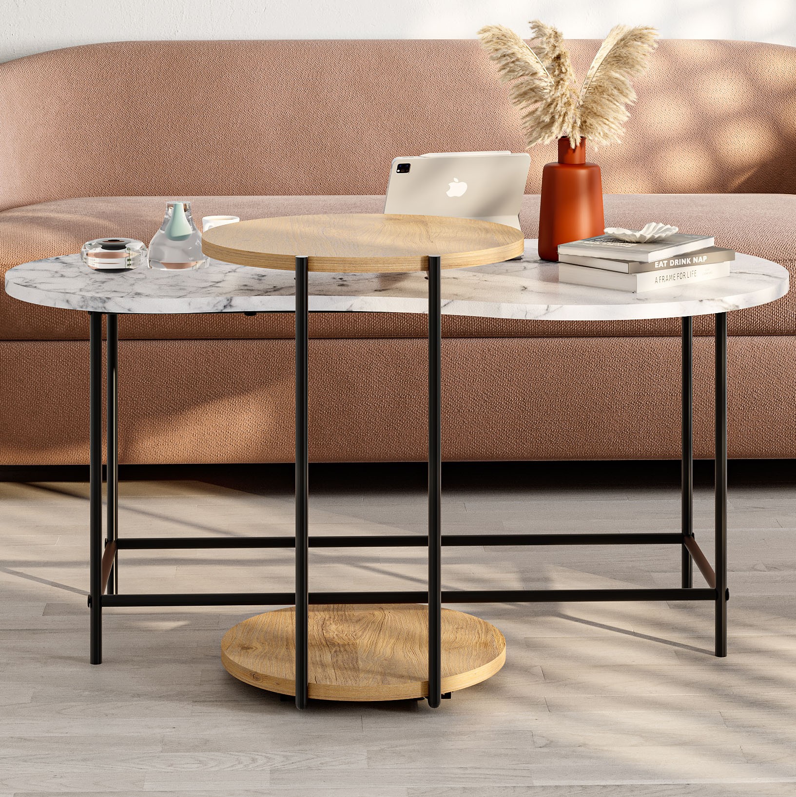 Cuddle Coffee Table Carrara - Oak