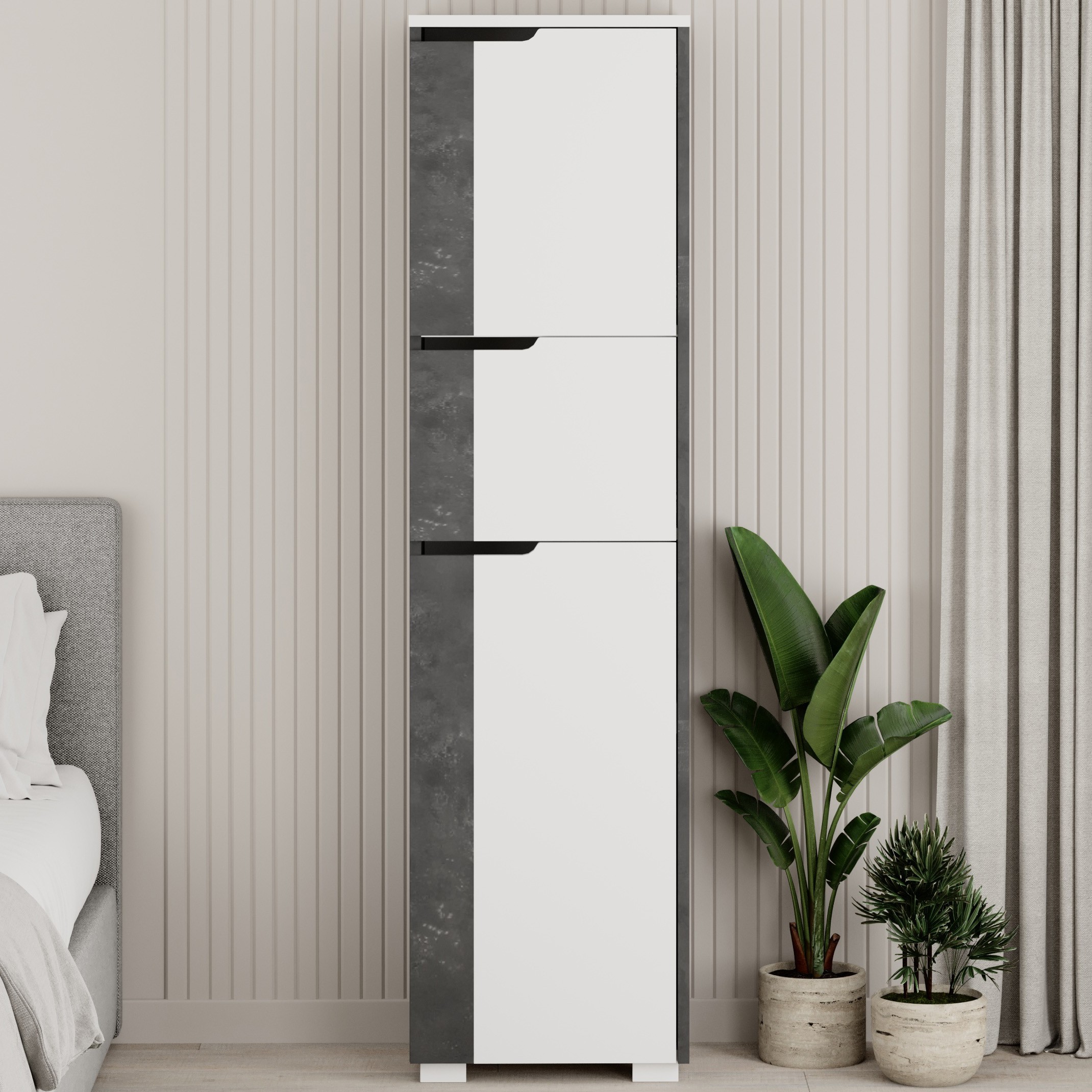 Max Multipurpose Maxi Cabinet Retro Grey - White