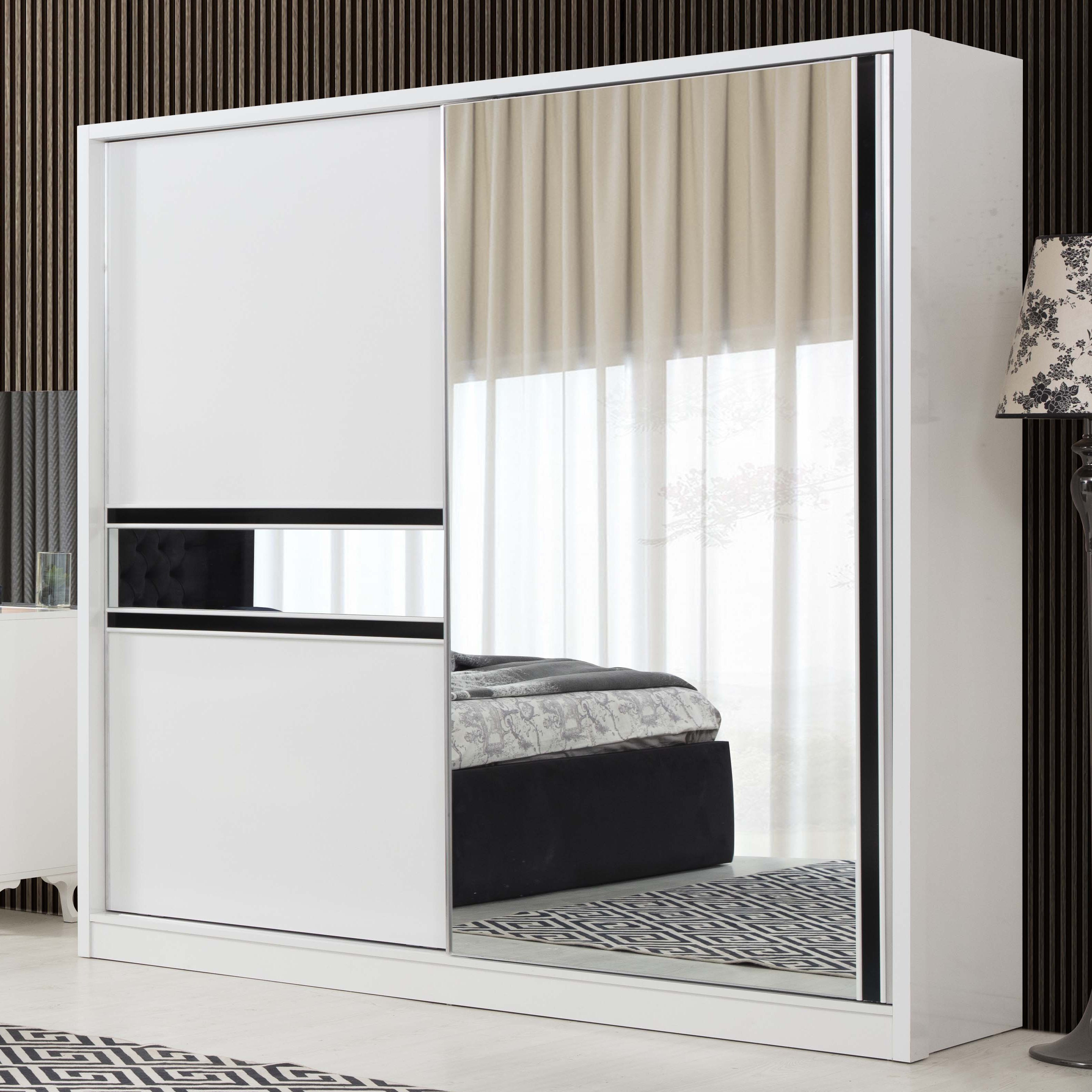 Inci Bedroom (White) with 180 cm Wardrobe