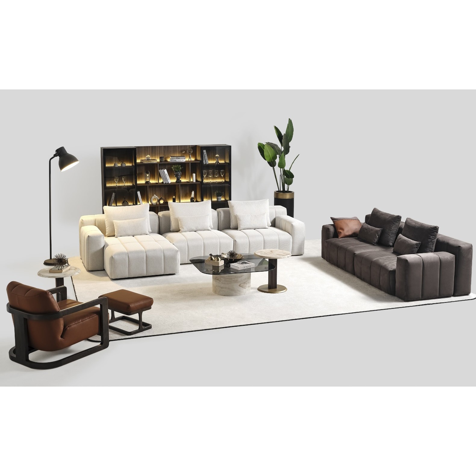 Aqua 3+3+1+1 Sofa Set