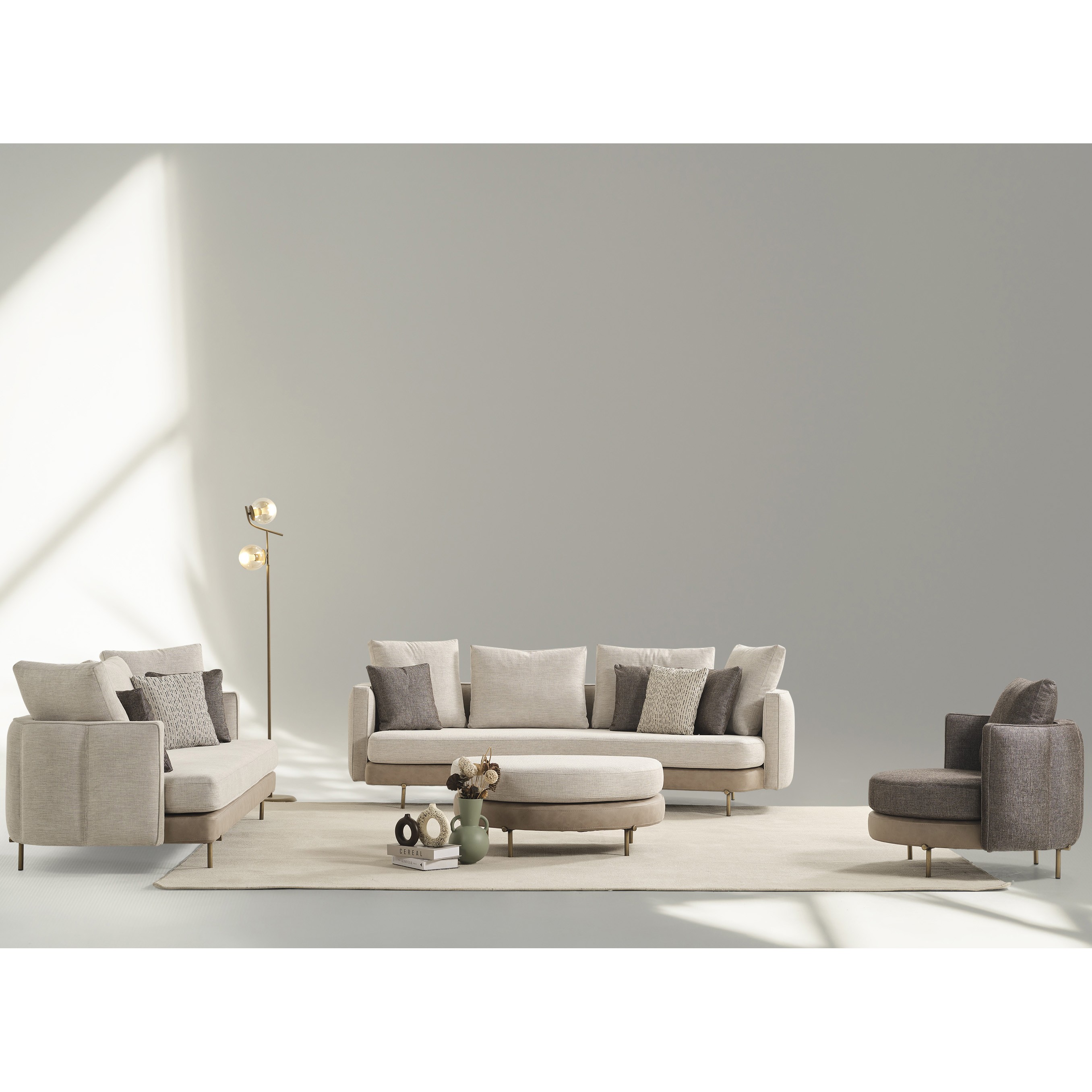 Alya 4+3+1+1+ Pouf Sofa Set