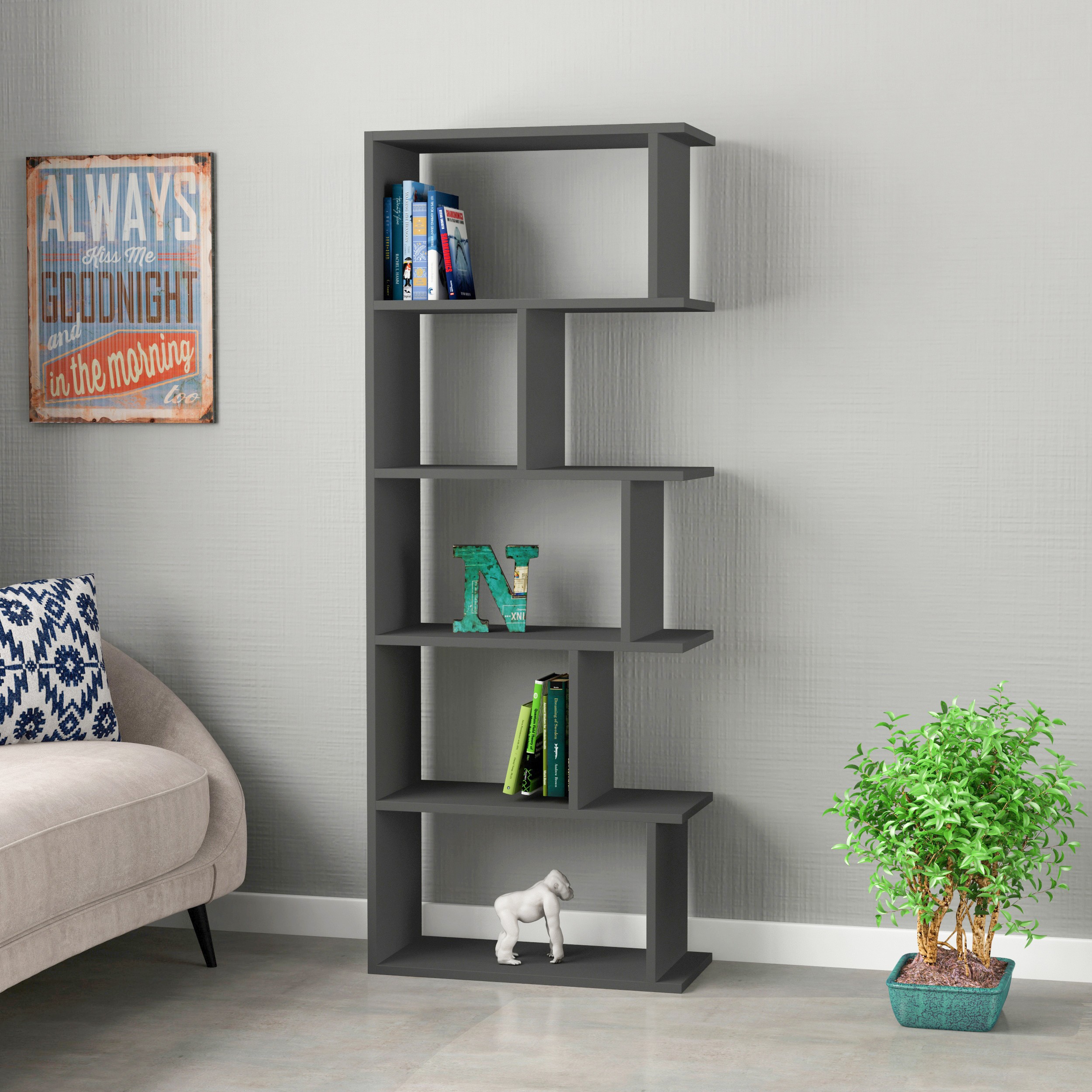 TAPI BOOKCASE - ANTHRACITE - M.KT.02.11039.11