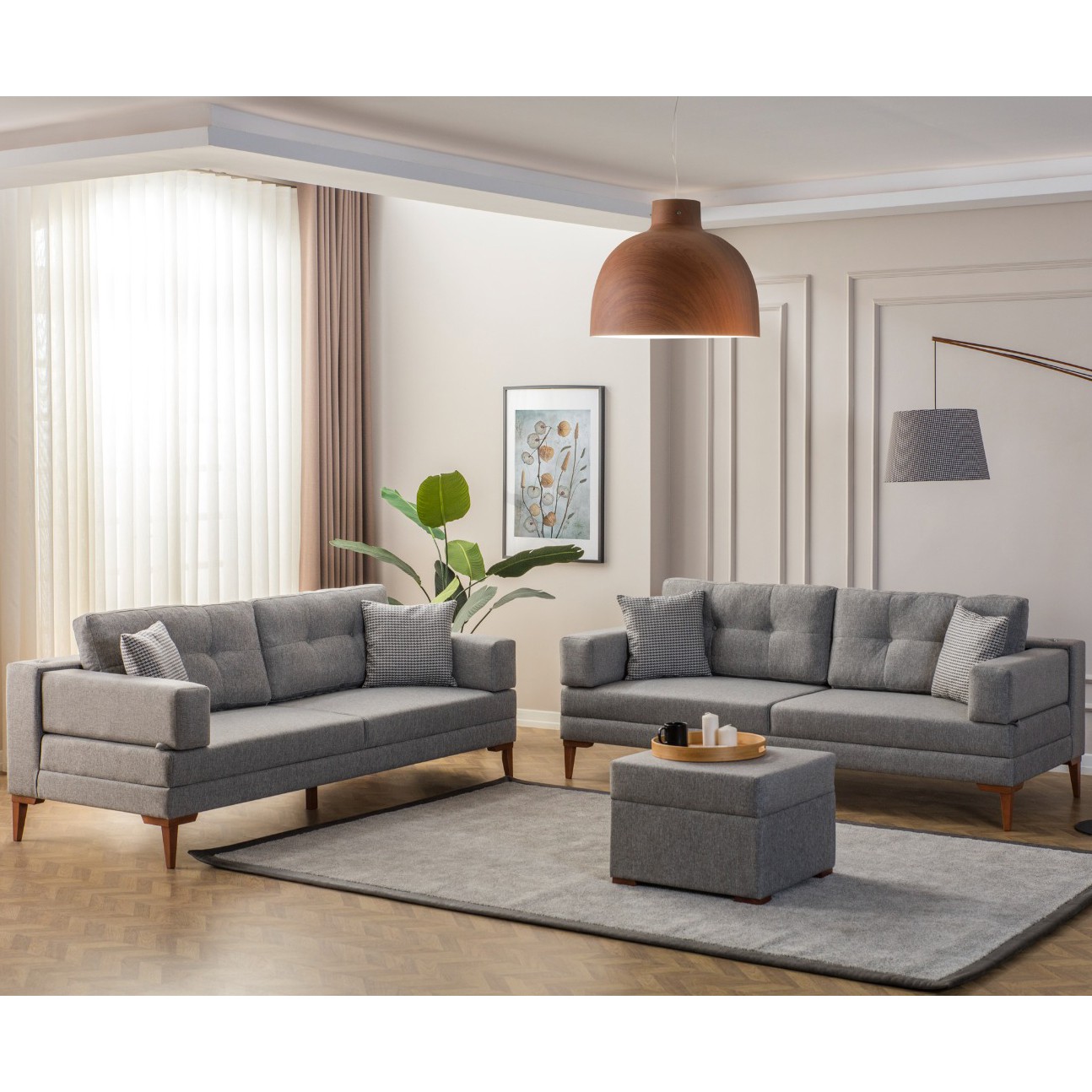 Puzzle Vol2 3+3+Pouf Sofa Set