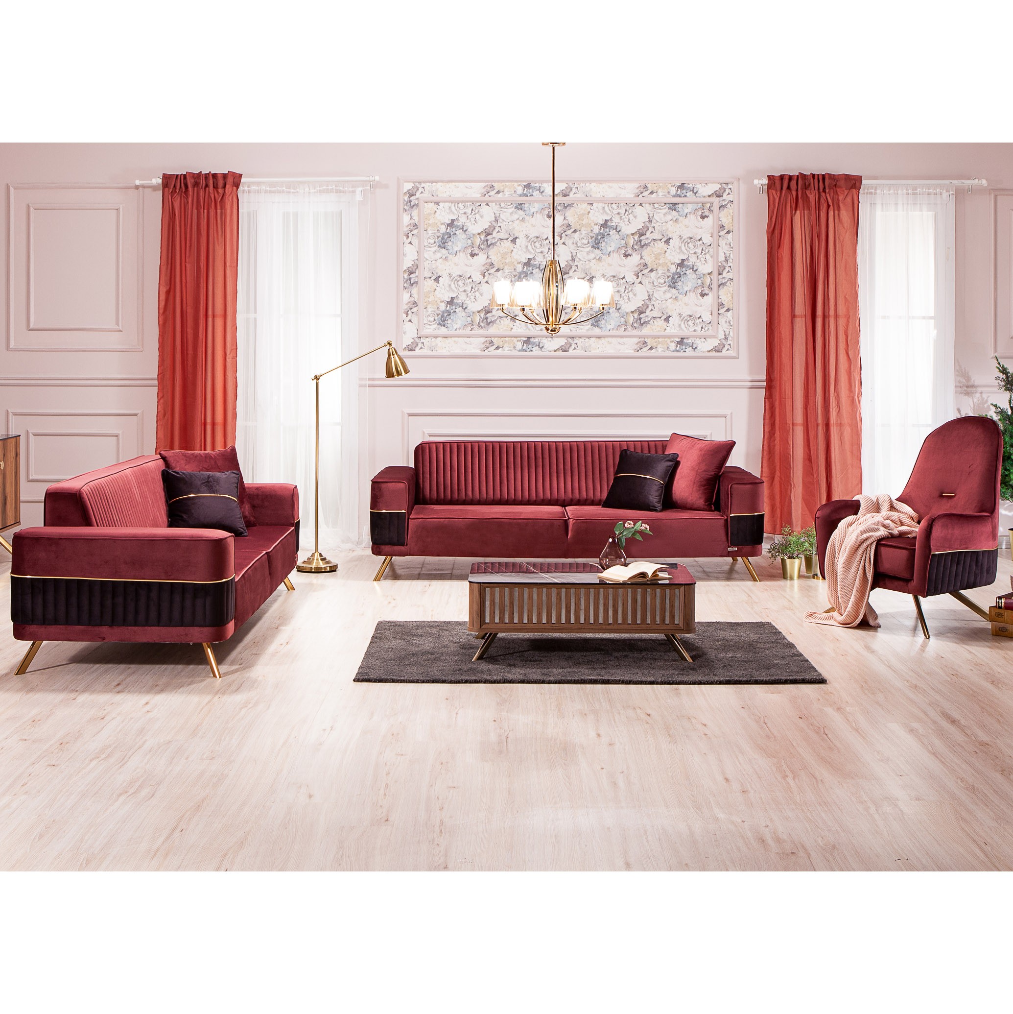 Demre Vol1 3+3+1+1 Sofa Set