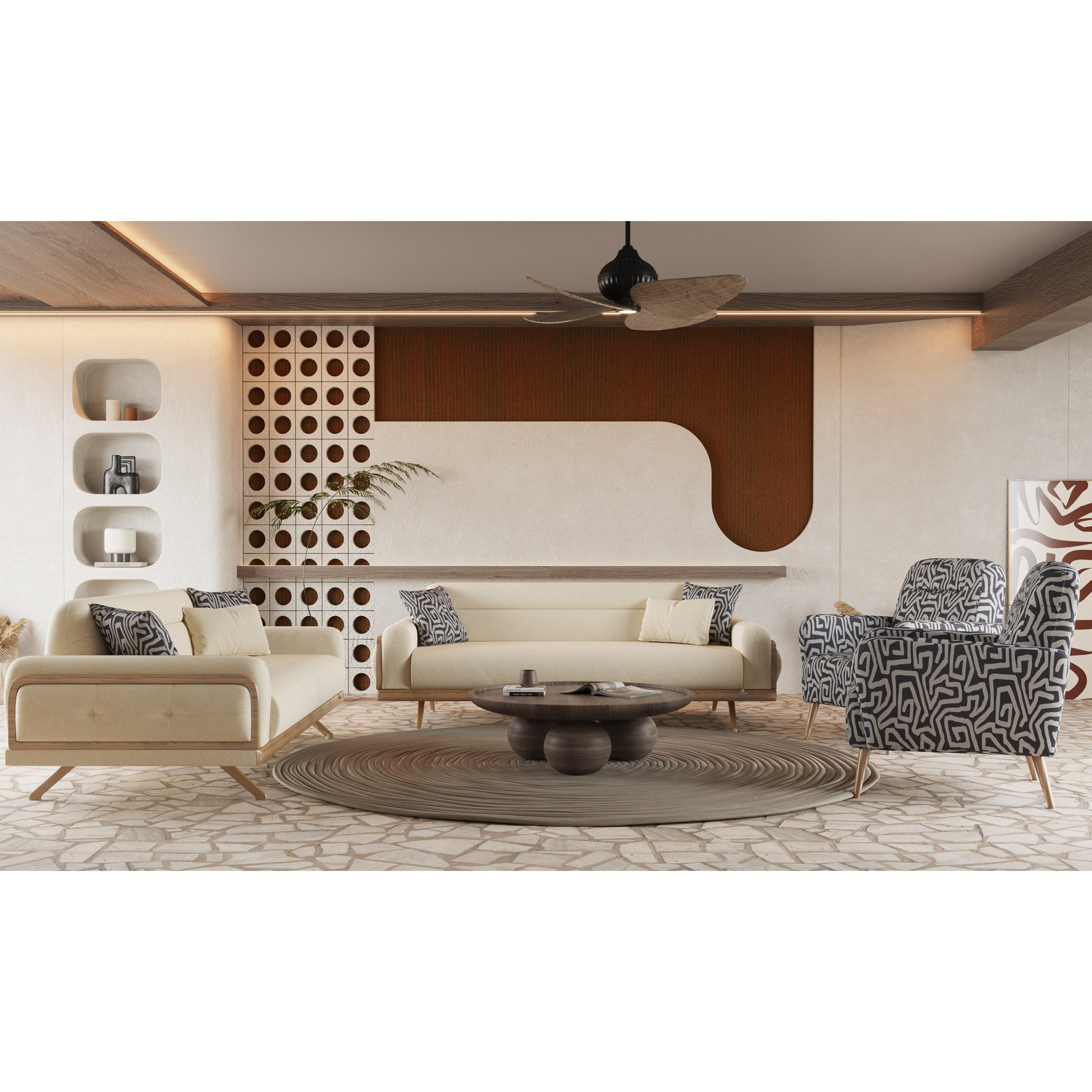 Harmoni Vol1 3+3+1+1 Sofa Set