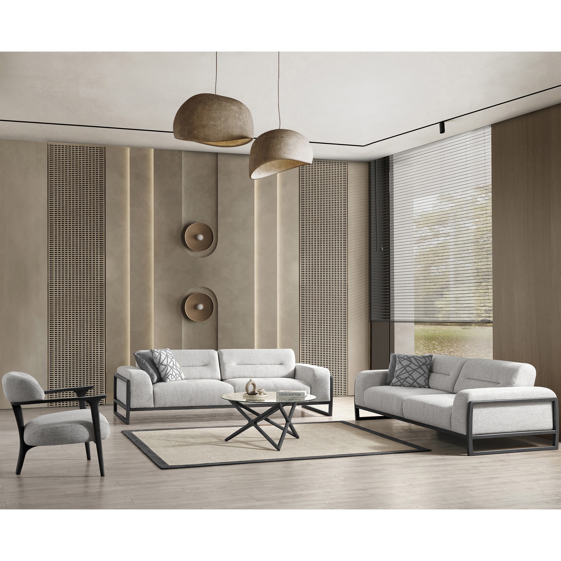 Togg Silver Vol5 3+3+1+1 Sofa Set