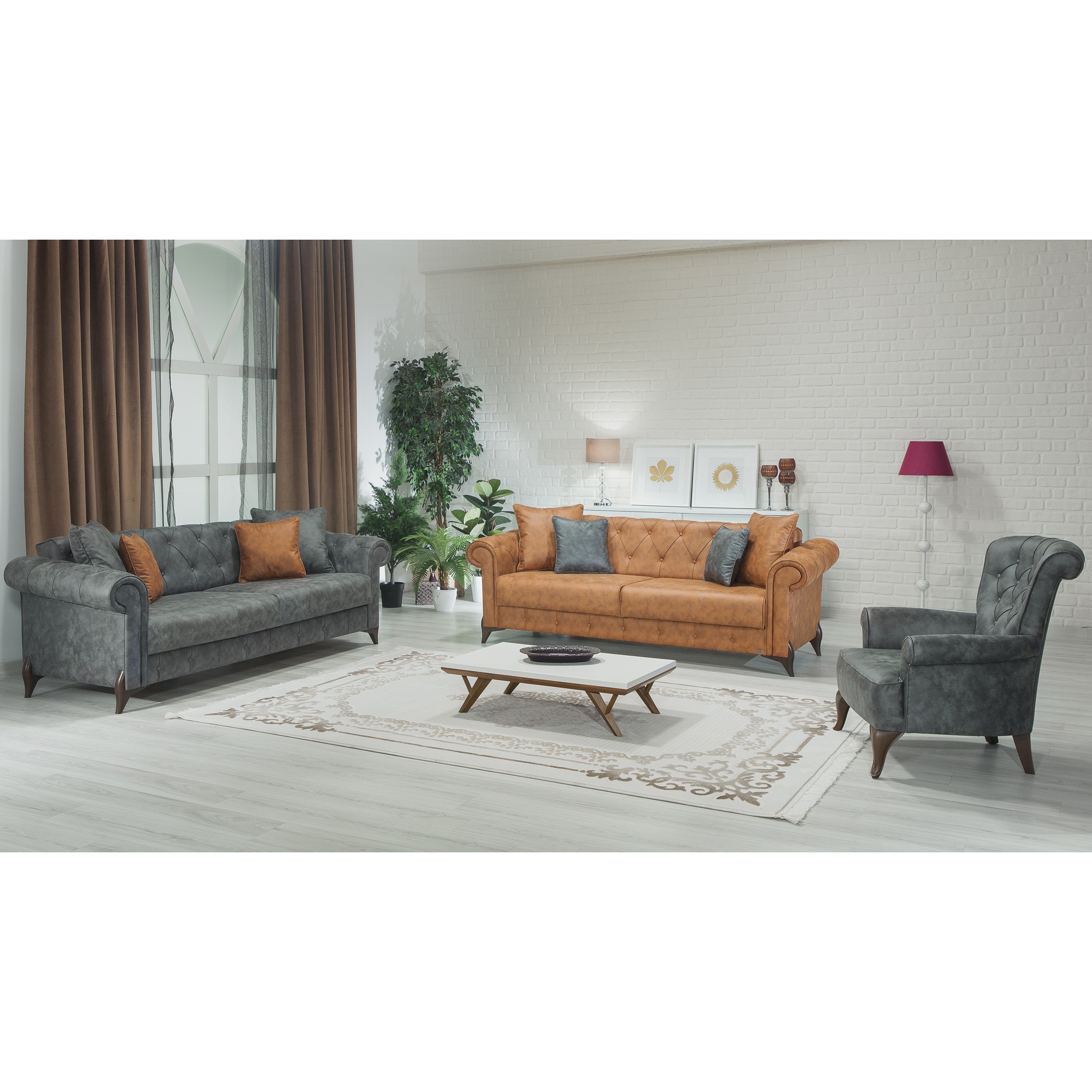 Valentino Vol4 3+3+1+1 Sofa Set