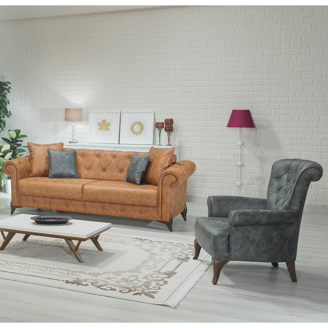 Valentino Vol4 3+3+1+1 Sofa Set