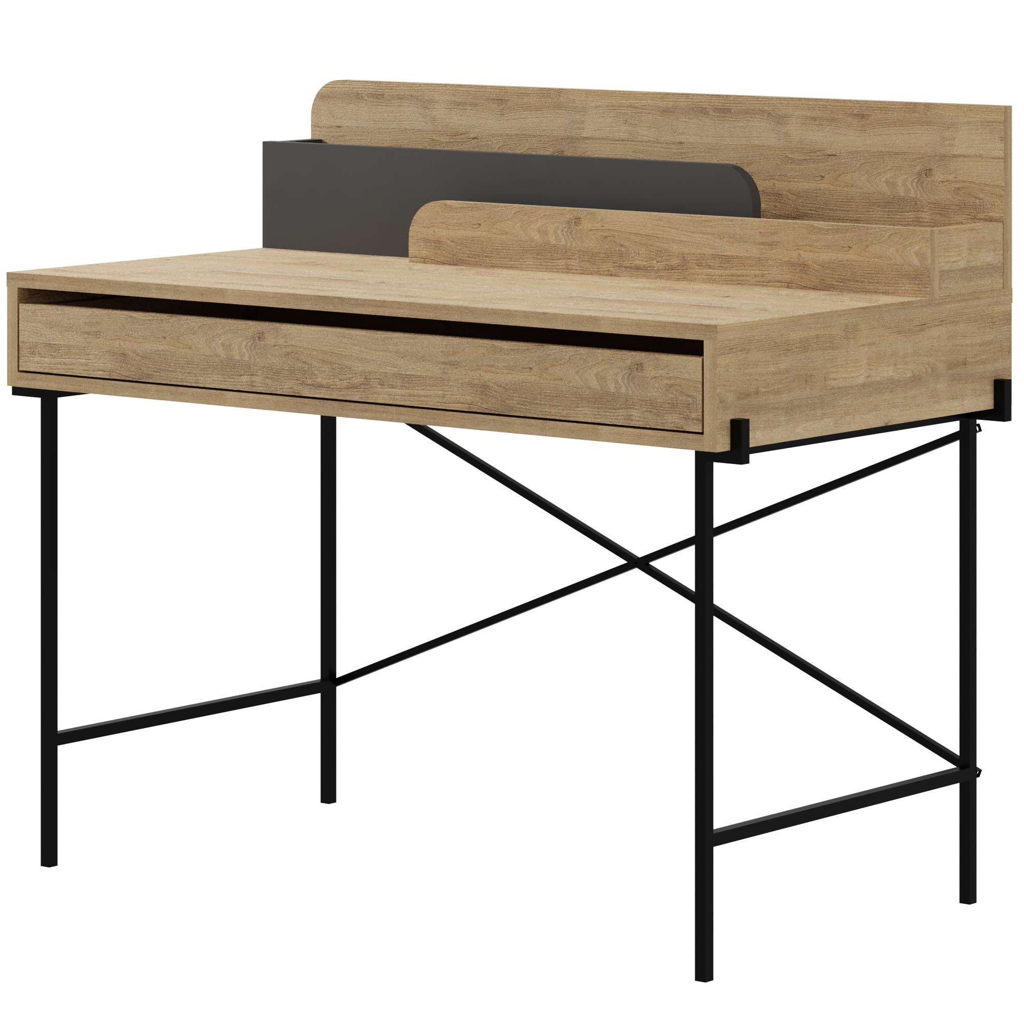 Leila Working Table Sapphire Oak - Anthracite