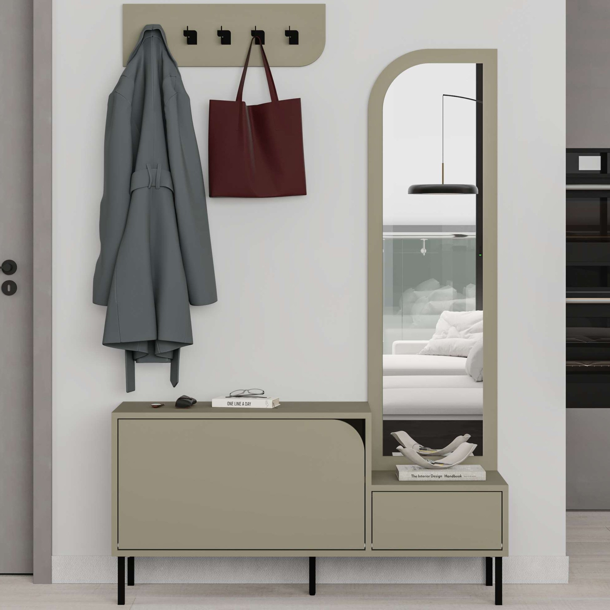 Mila Shoe Cabinet - Hanger Ash Green