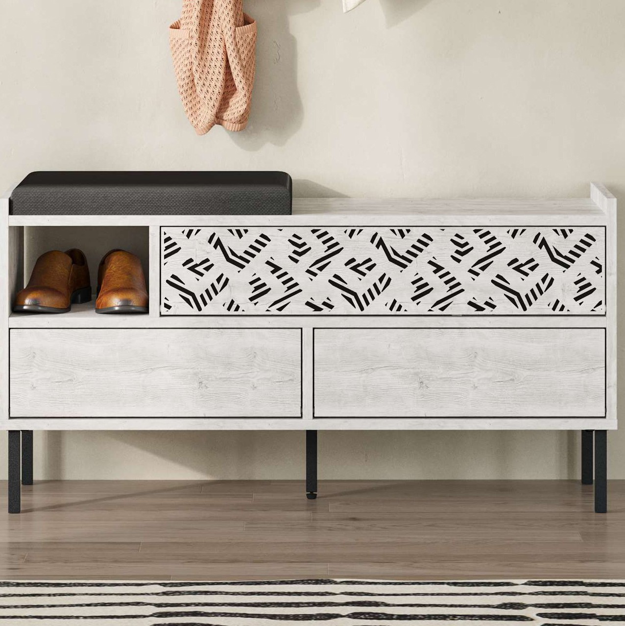 Heaton Shoe Bench Ancient White