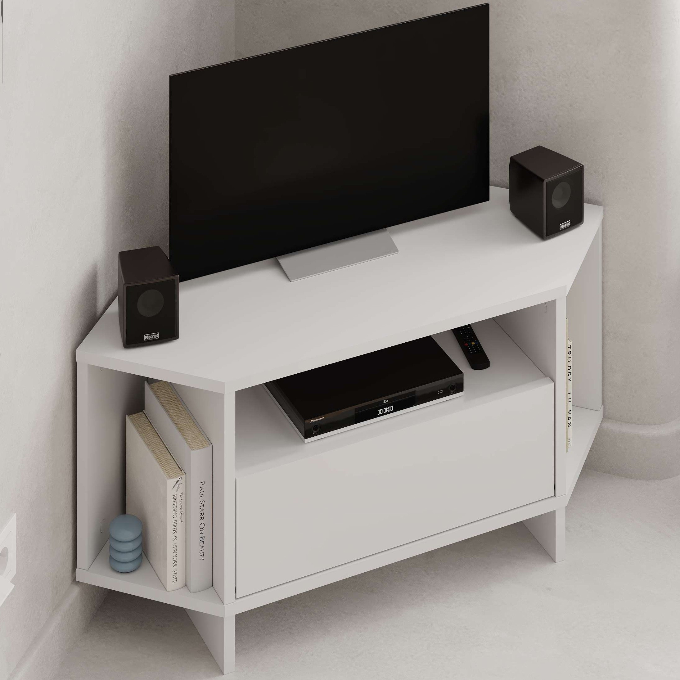 Viva Corner TV Stand White