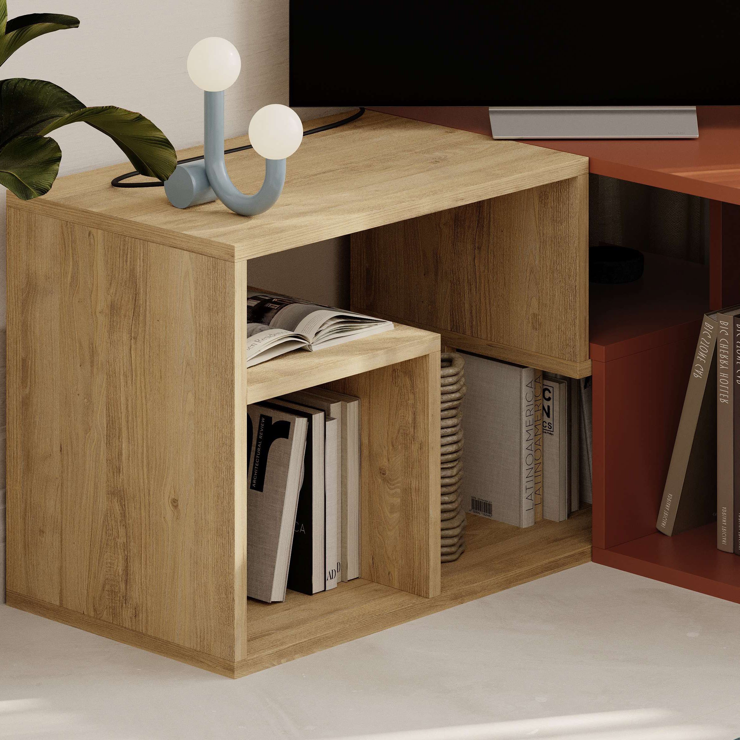 Glis TV Stand Sapphire Oak - Cinnamon