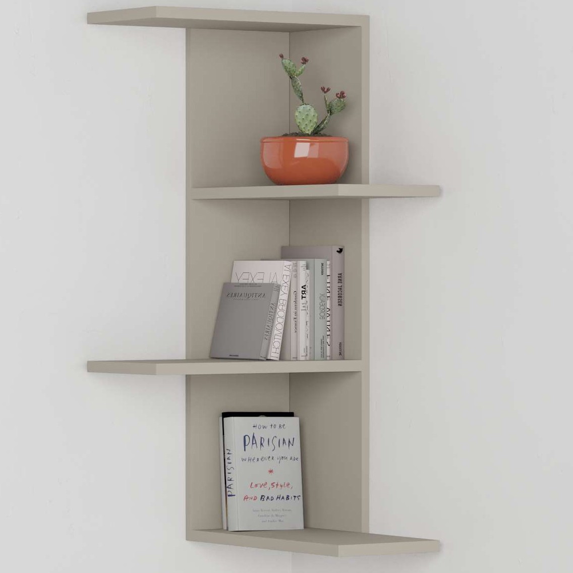 Saso Corner Bookcase Sandstone - Sandstone