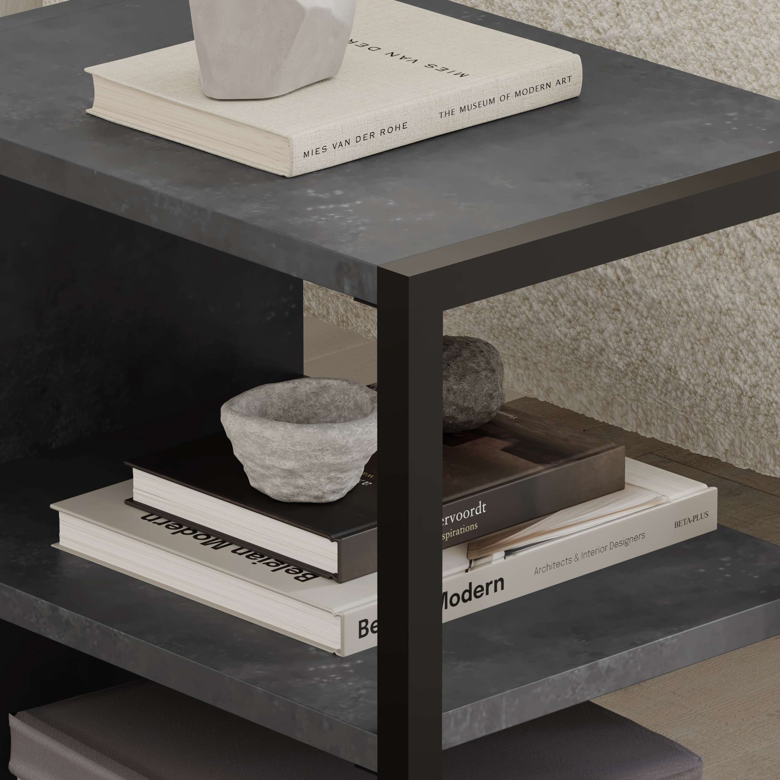 Echo Side Table Dual Retro Grey