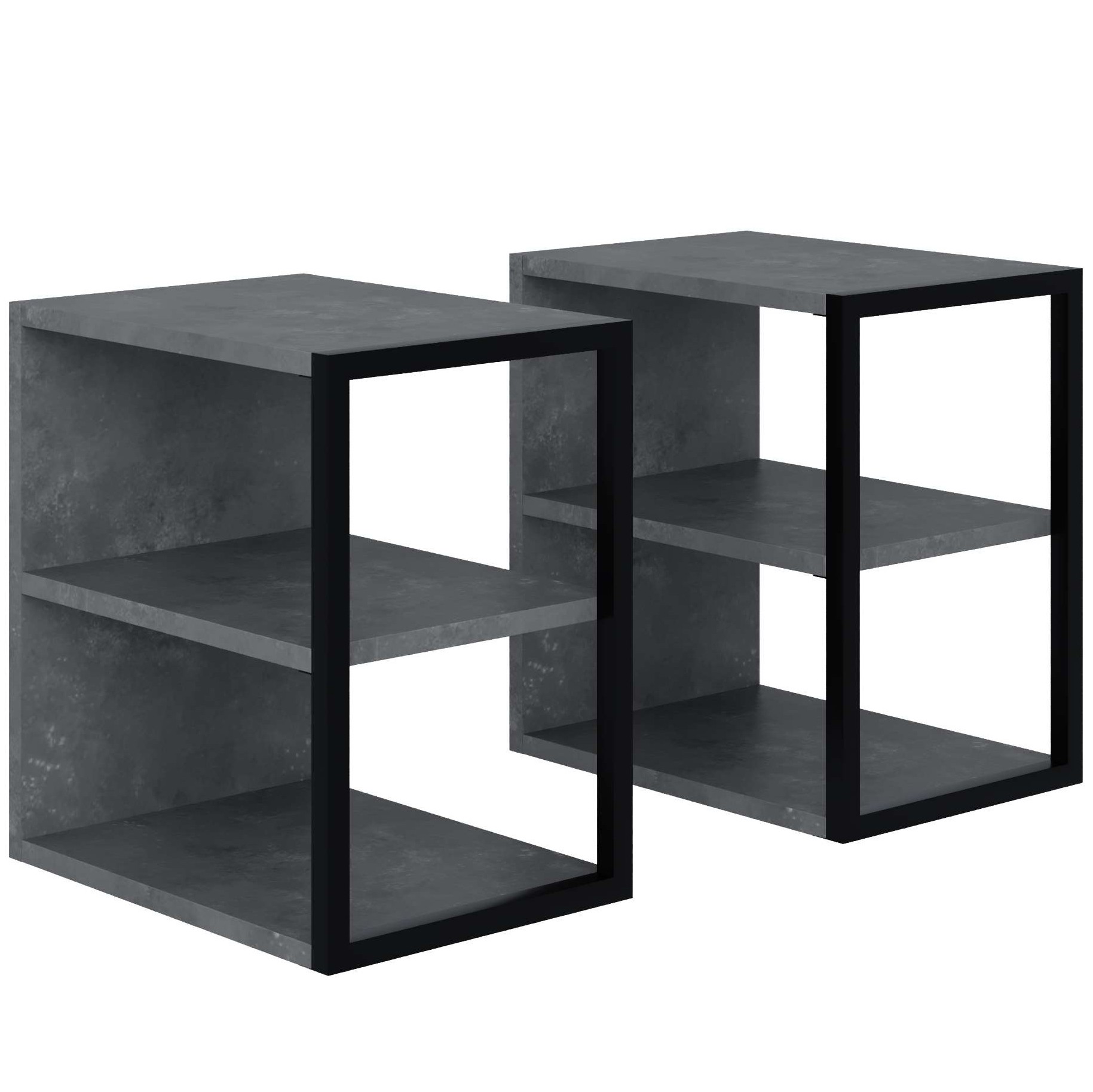 Echo Side Table Dual Retro Grey