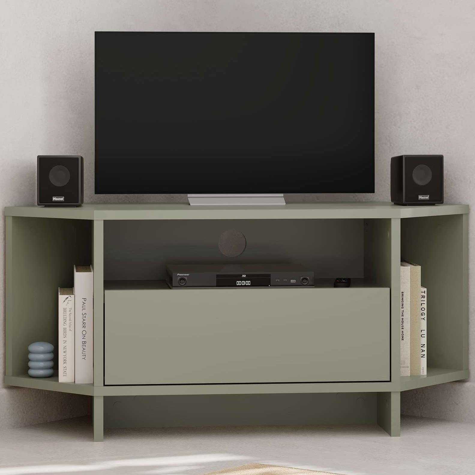 Viva Corner TV Stand Ash Green