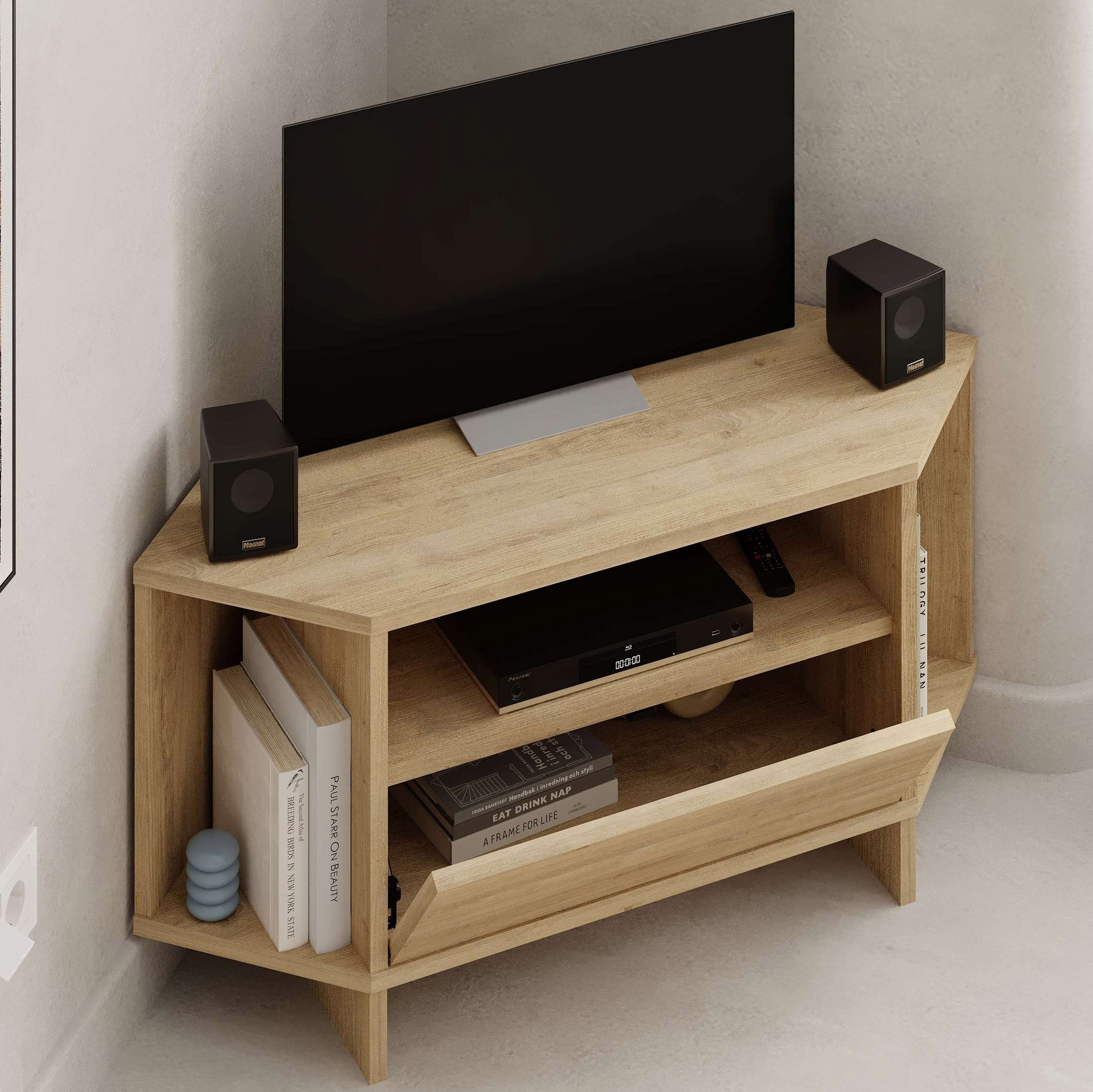 Viva Corner TV Stand Sapphire Oak