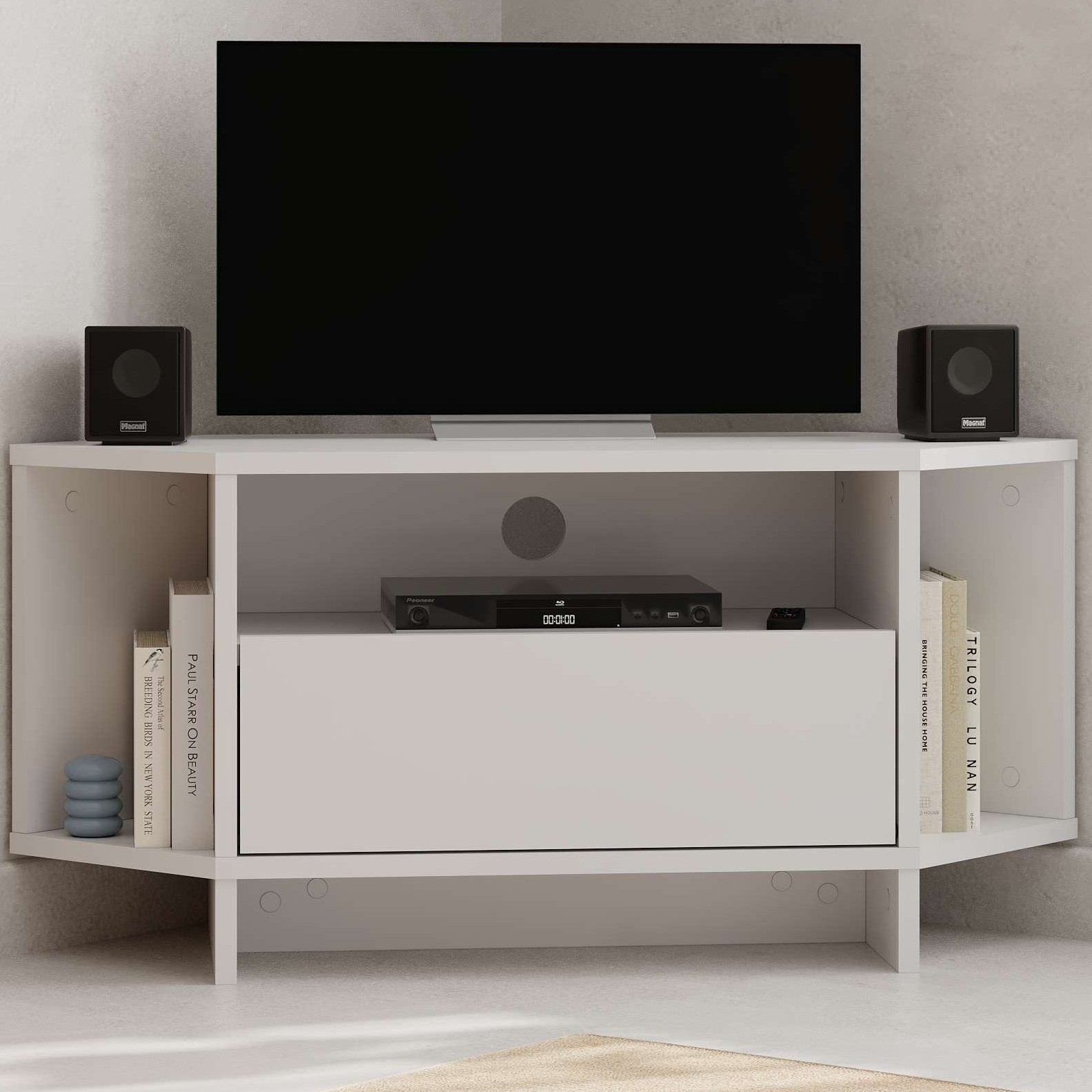 Viva Corner TV Stand White