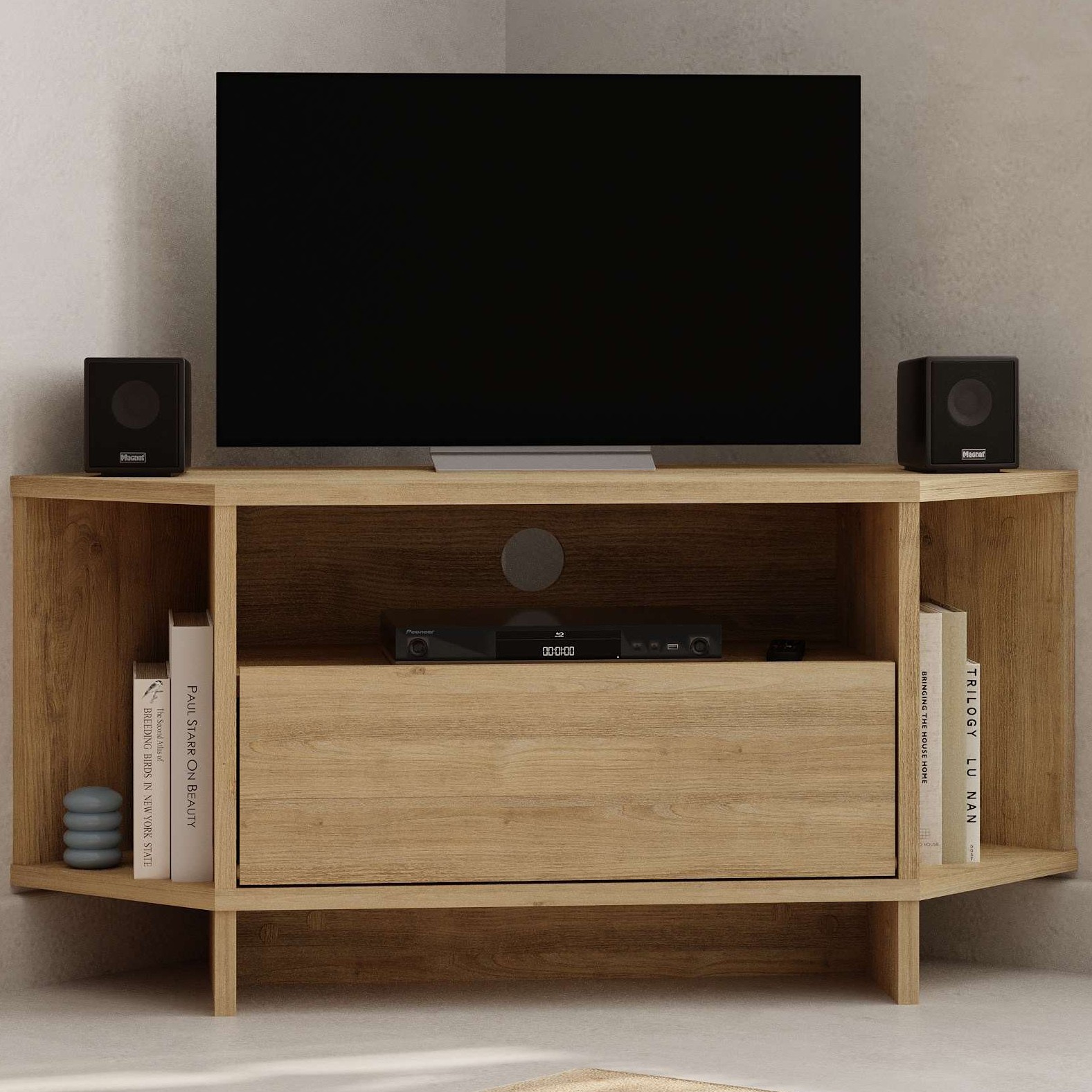 Viva Corner TV Stand Sapphire Oak