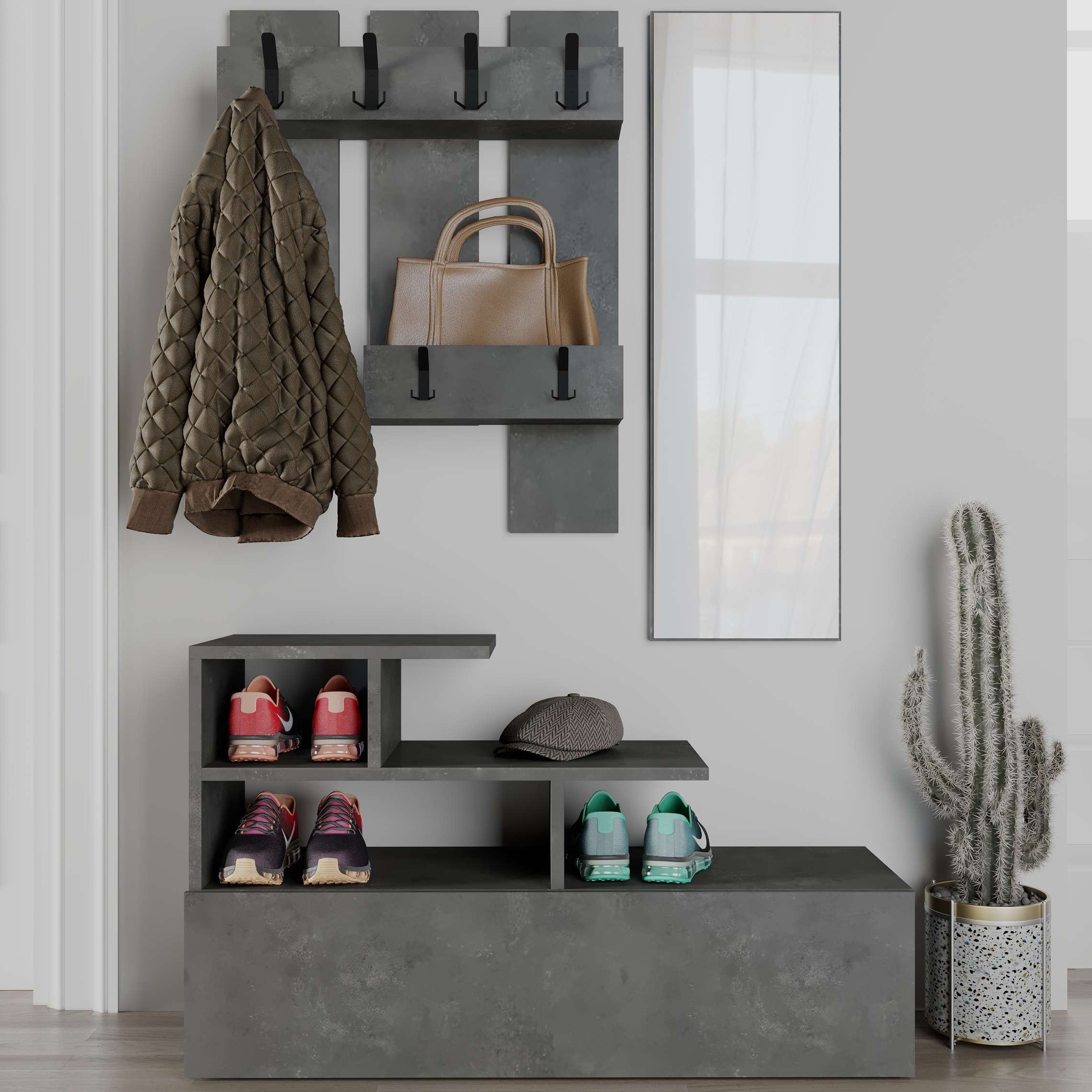 Vesty Hall Stand Retro Grey - Retro Grey