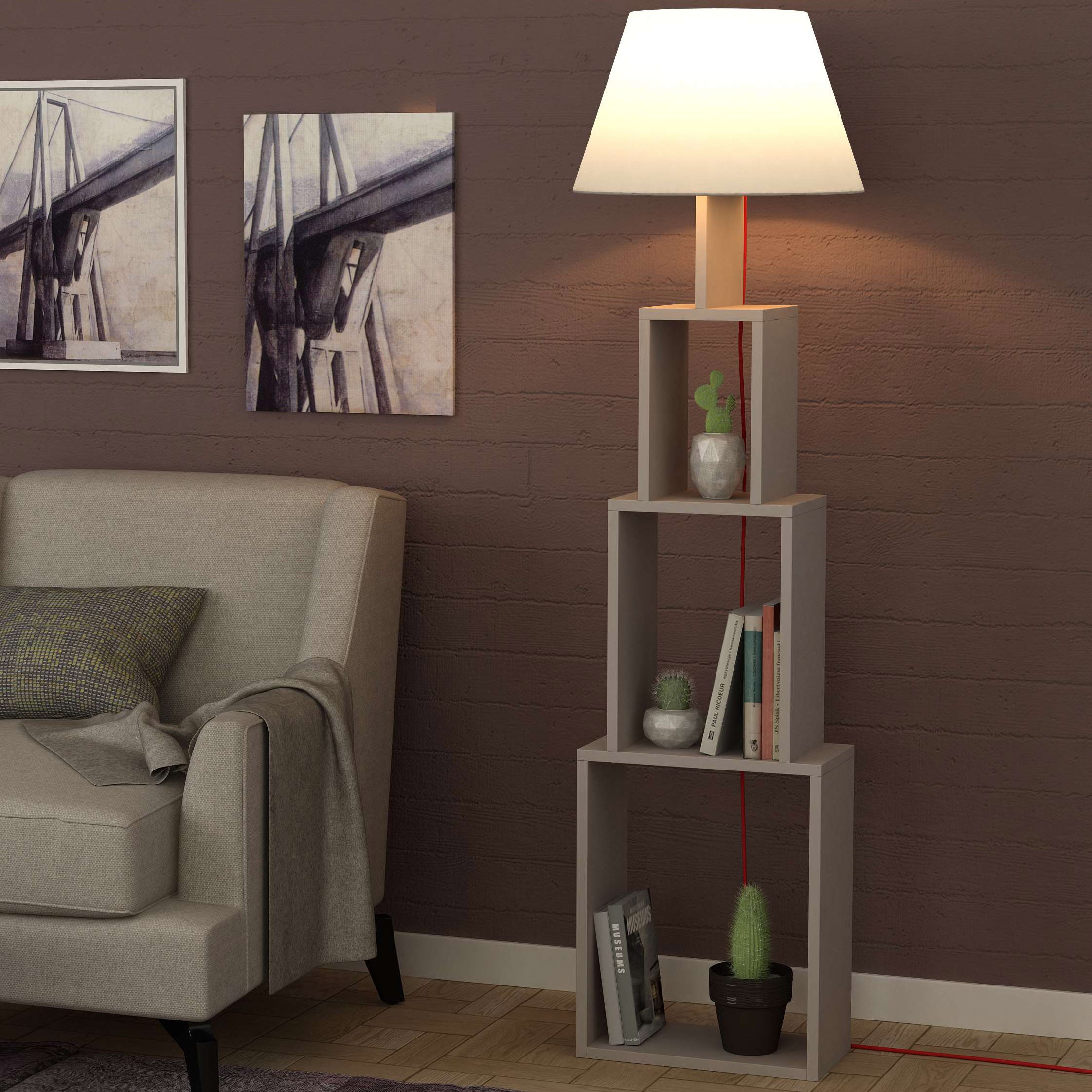 Tower Floor Lamp Light Mocha - Light Brown