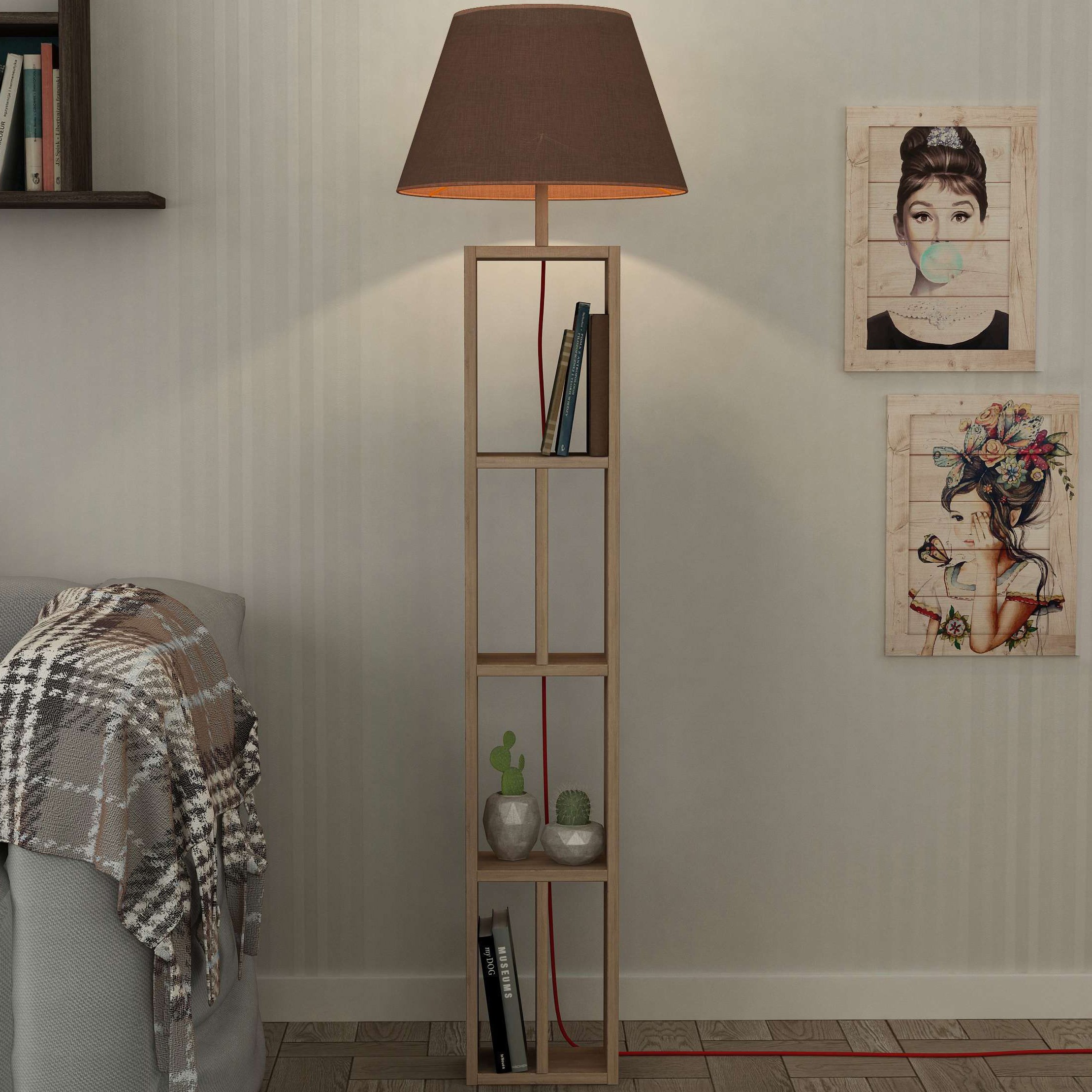 Giorno Floor Lamp Oak - Brown