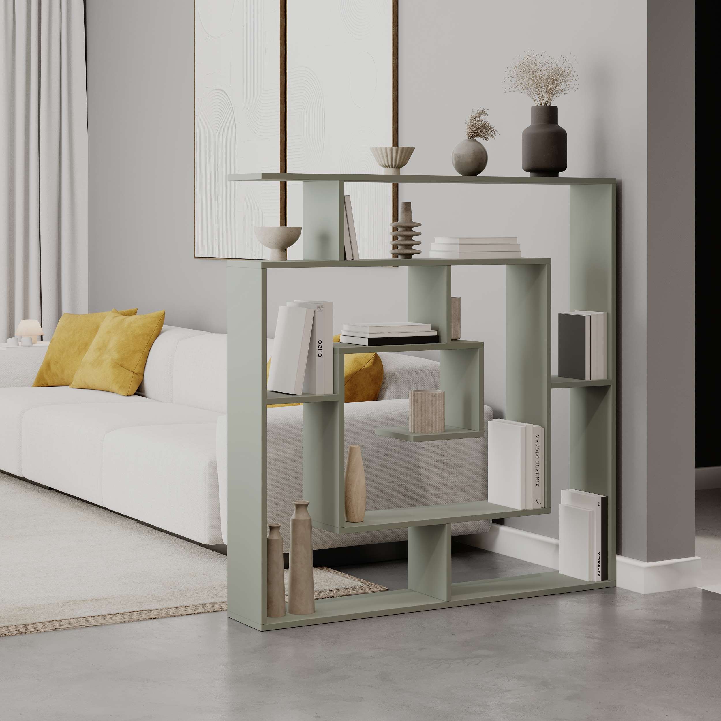 Labirent Bookcase Ash Green